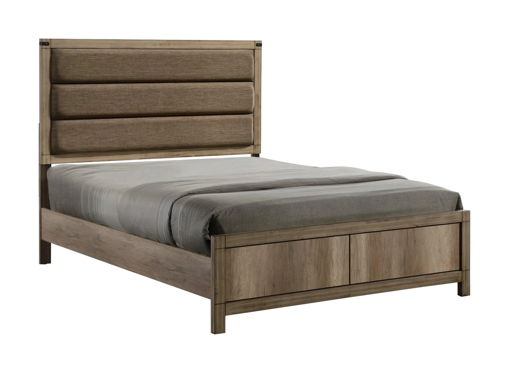 Matteo Melamine Fabric Upholstered Panel Queen Bed - Image 1