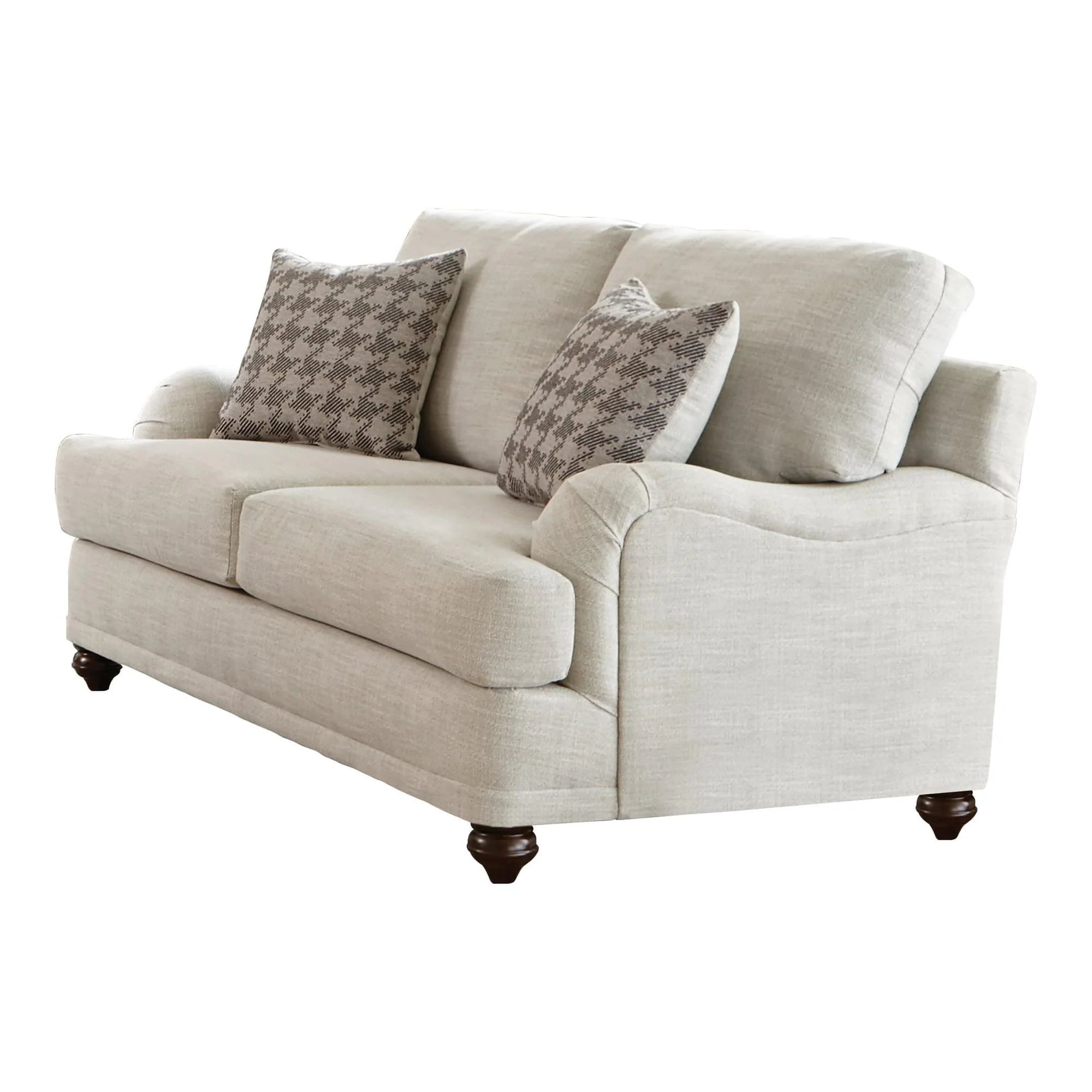 Glenn Cushion Back Loveseat Light Grey - Image 1