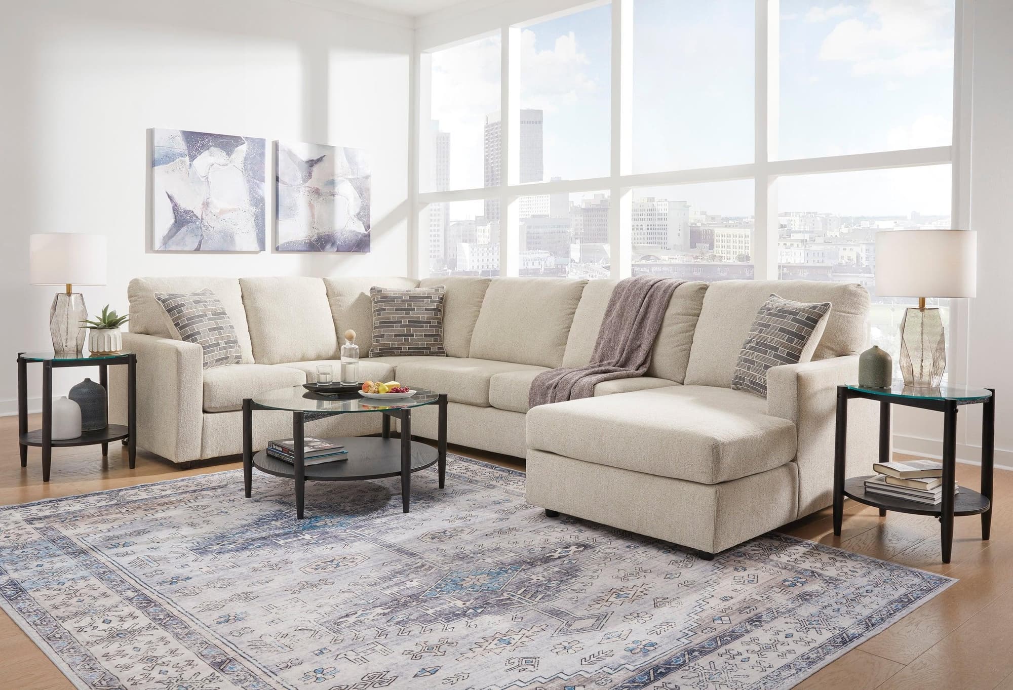 Ashley Edenfield Fabric Upholstered Sectional - Image 1