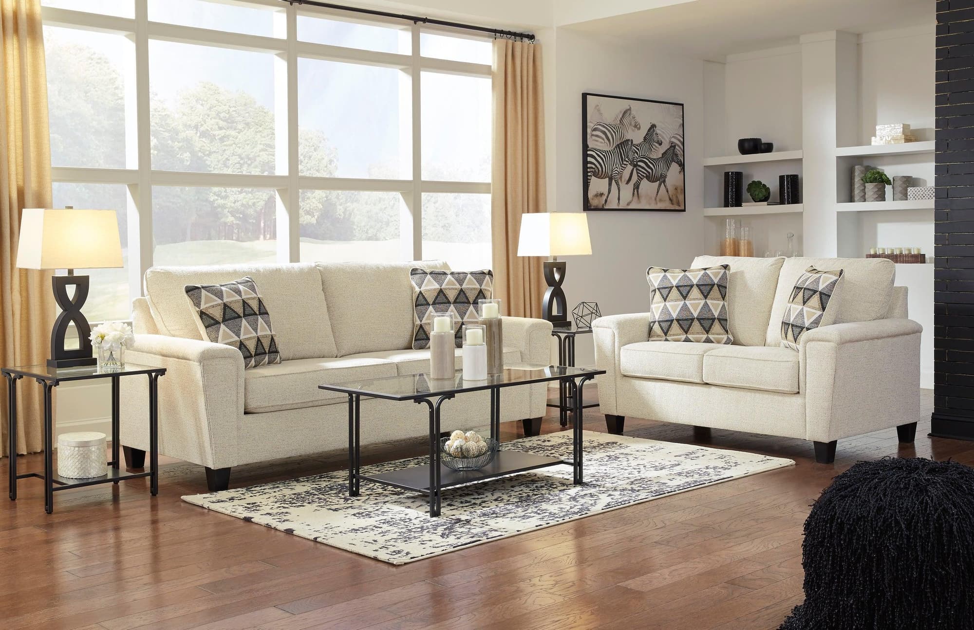 Abinger Natural Fabric 2-Piece Living Room Set - Image 1