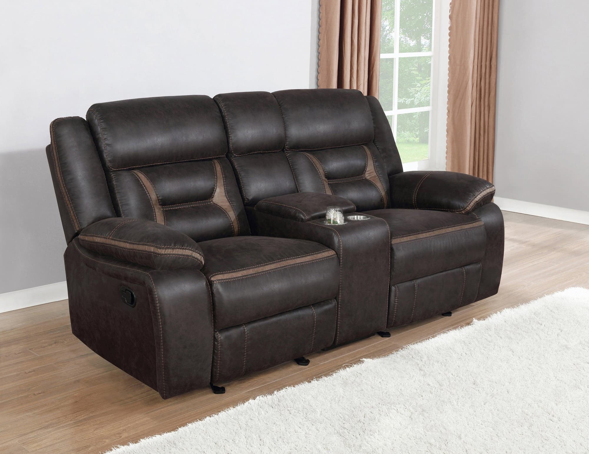 Greer Upholstered Tufted Back Glider Loveseat - Image 1