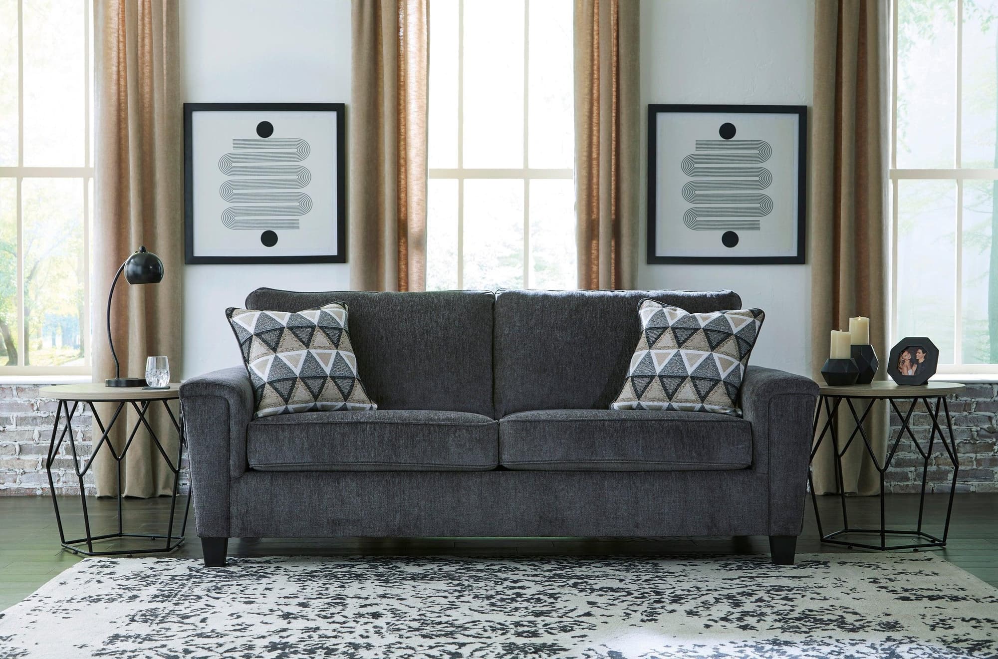 Abinger Smoke Gray Conventional Fabric Upholstered Queen Sleeper Sofa