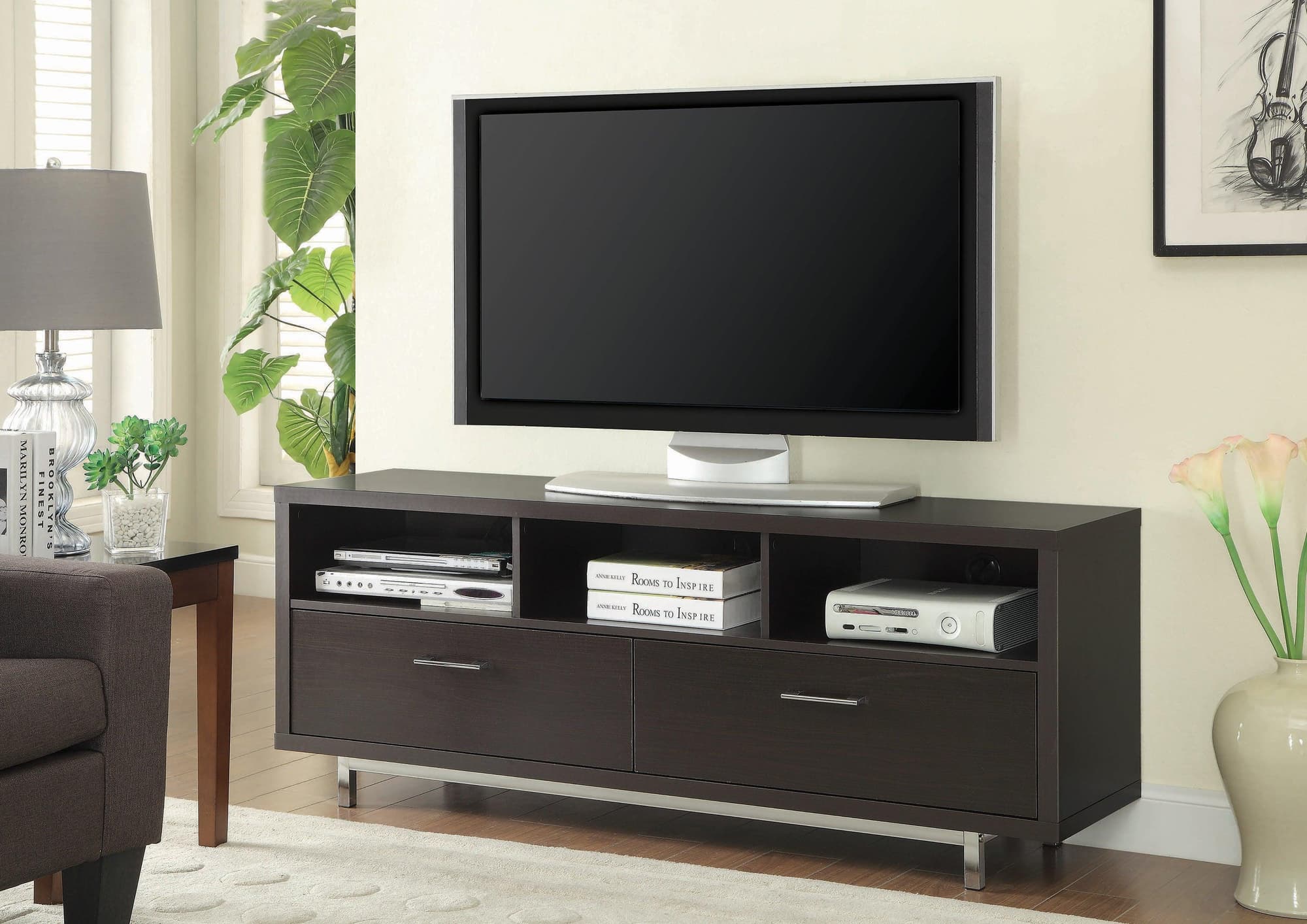 Casey 2 Drawer Rectangular TV Console Cappuccino - Image 1