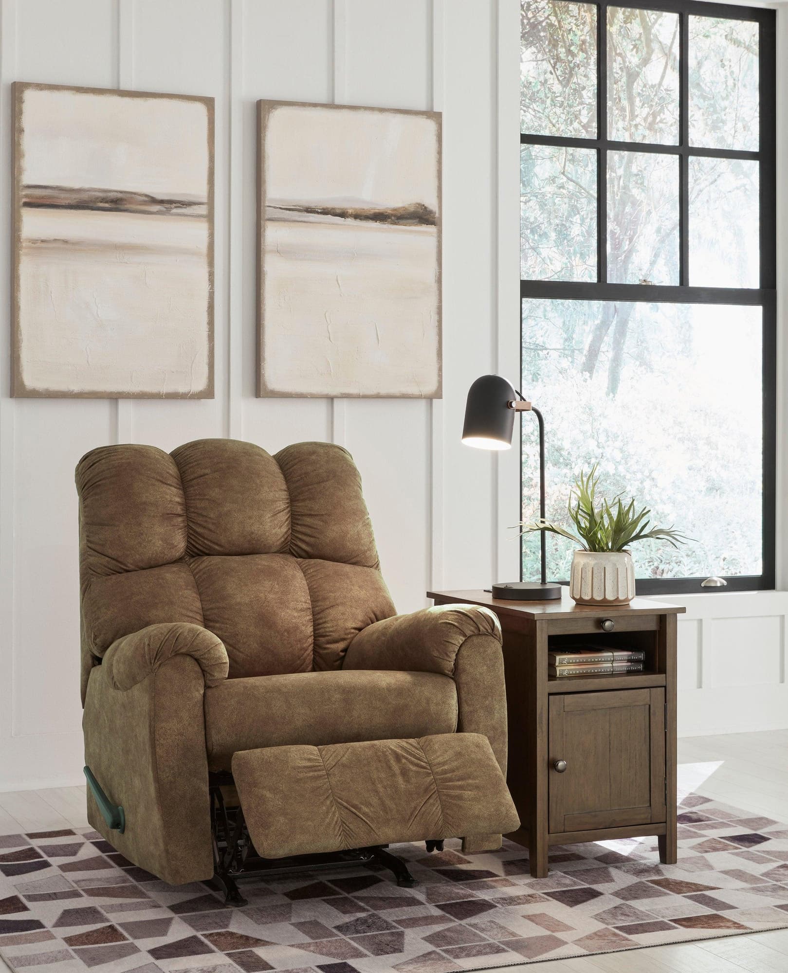 Rocker Brindle Fabric Recliner - Image 1