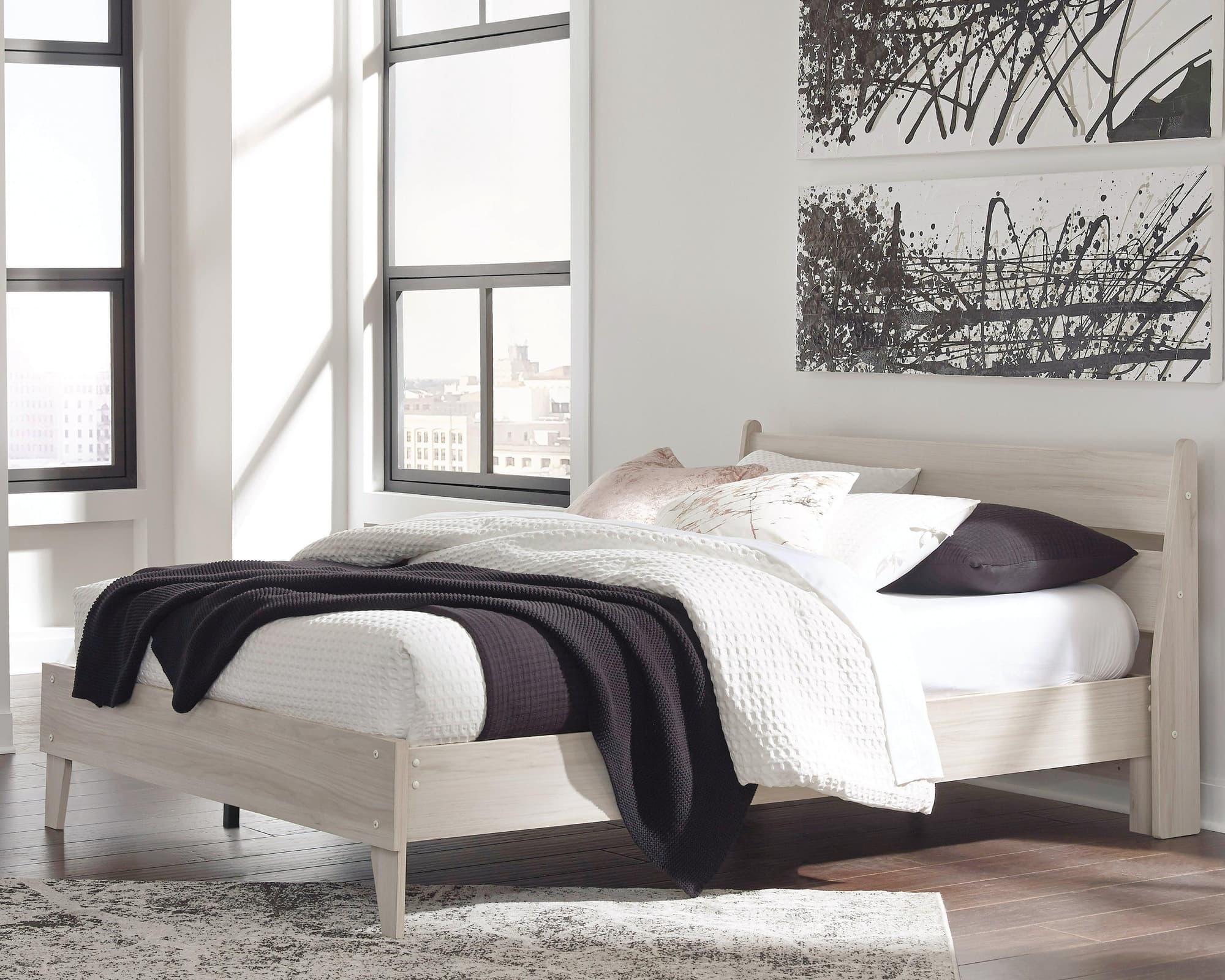 Socalle Natural Queen Panel Platform Bed - Image 1