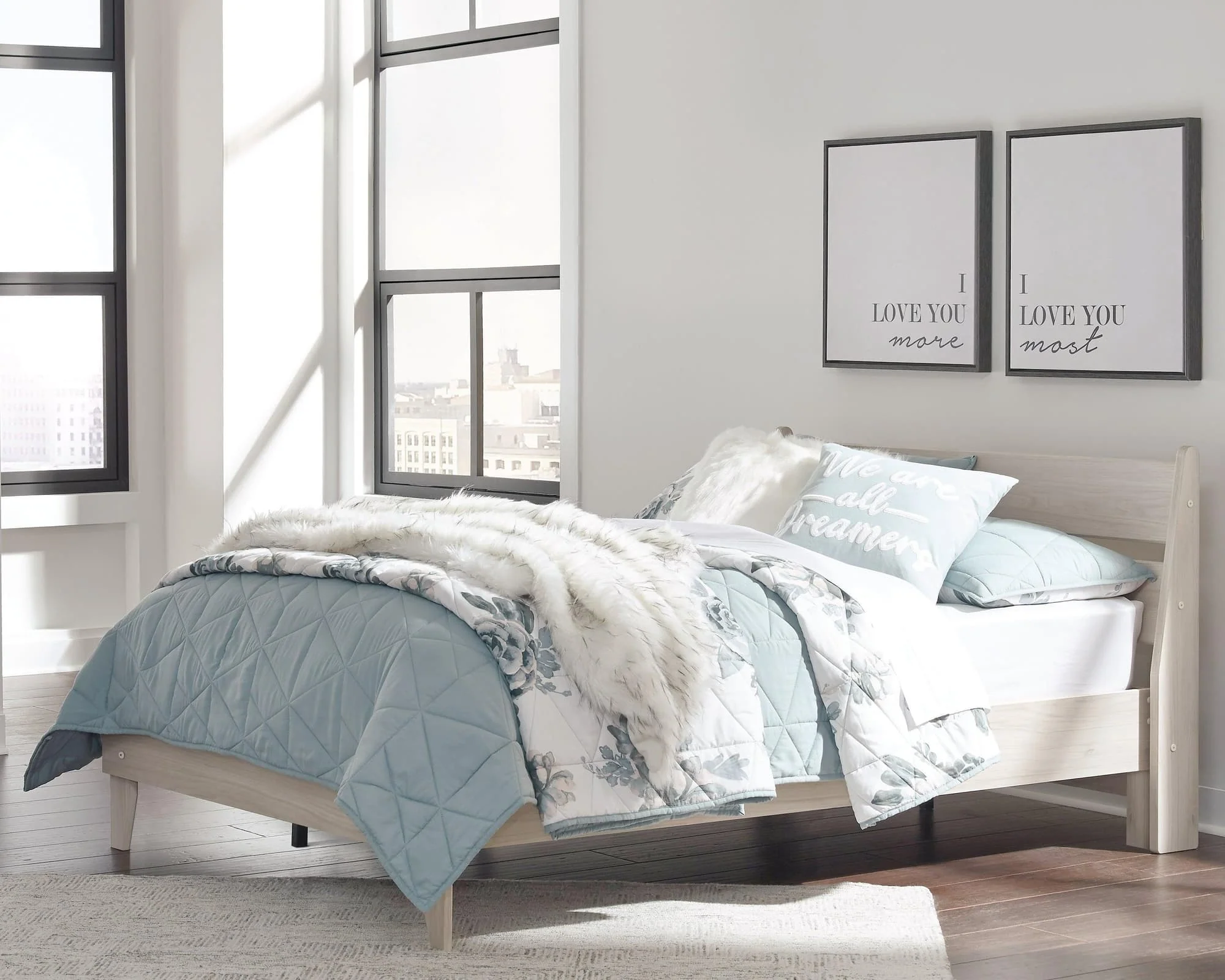 Socalle Natural Full Panel Platform Bed