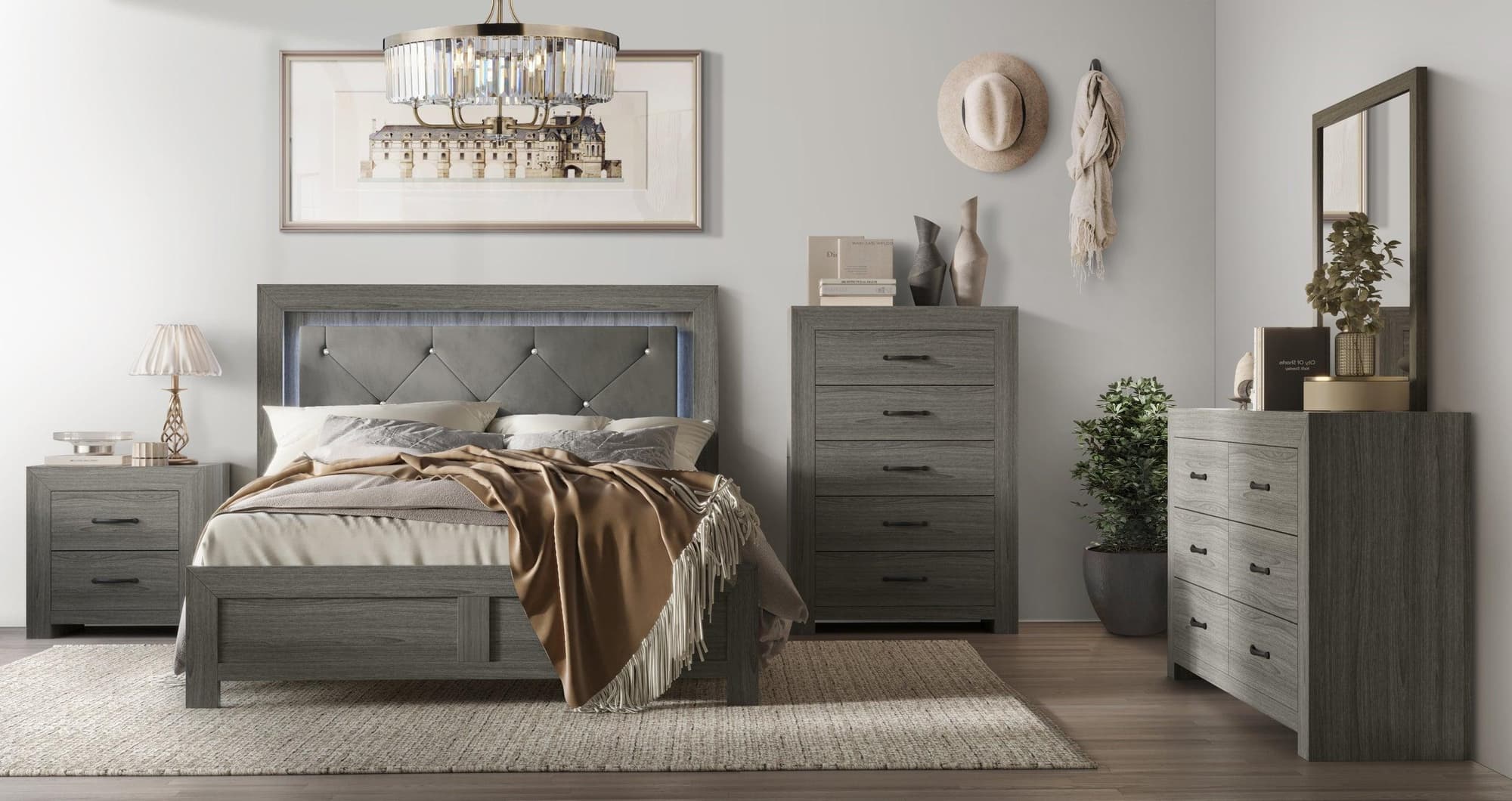 Moonlight Gray Panel Bedroom Set - Image 1