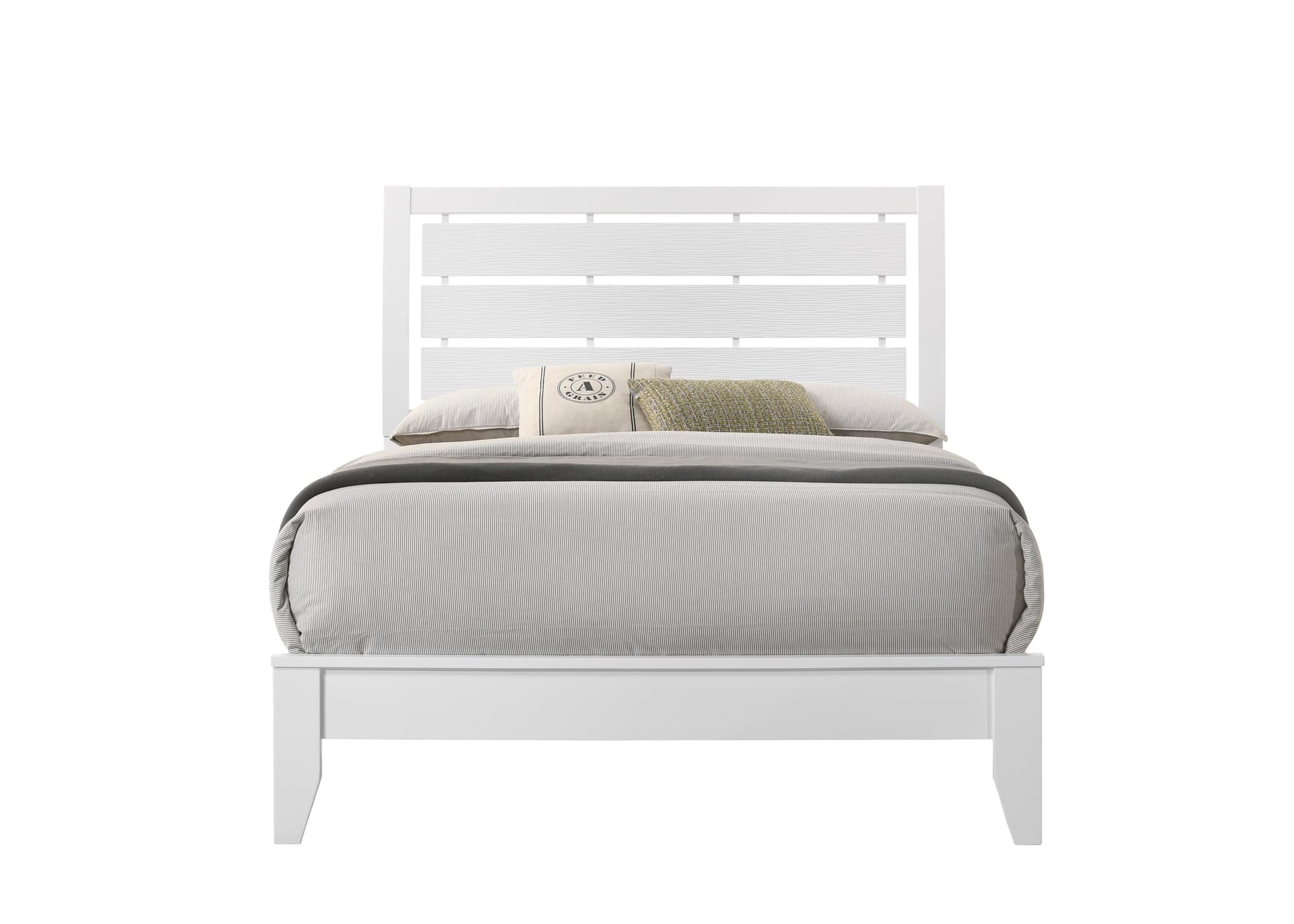 Evan White Veneer Sleigh Full Bed - Image 1
