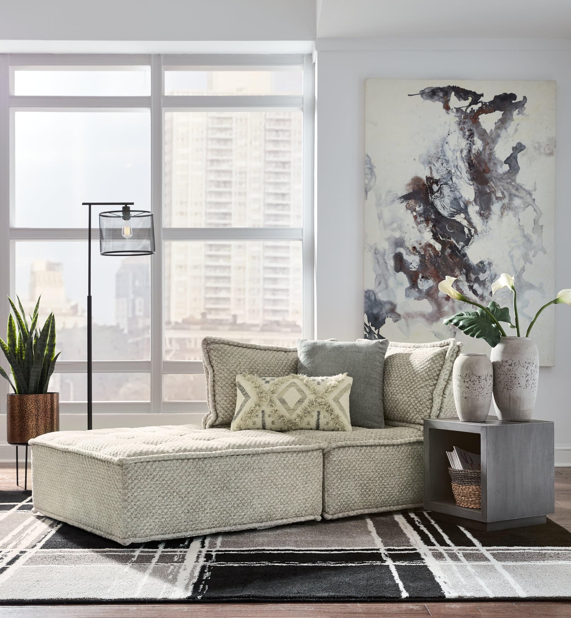 Bales Taupe 2-Piece Modular Seating - Image 1