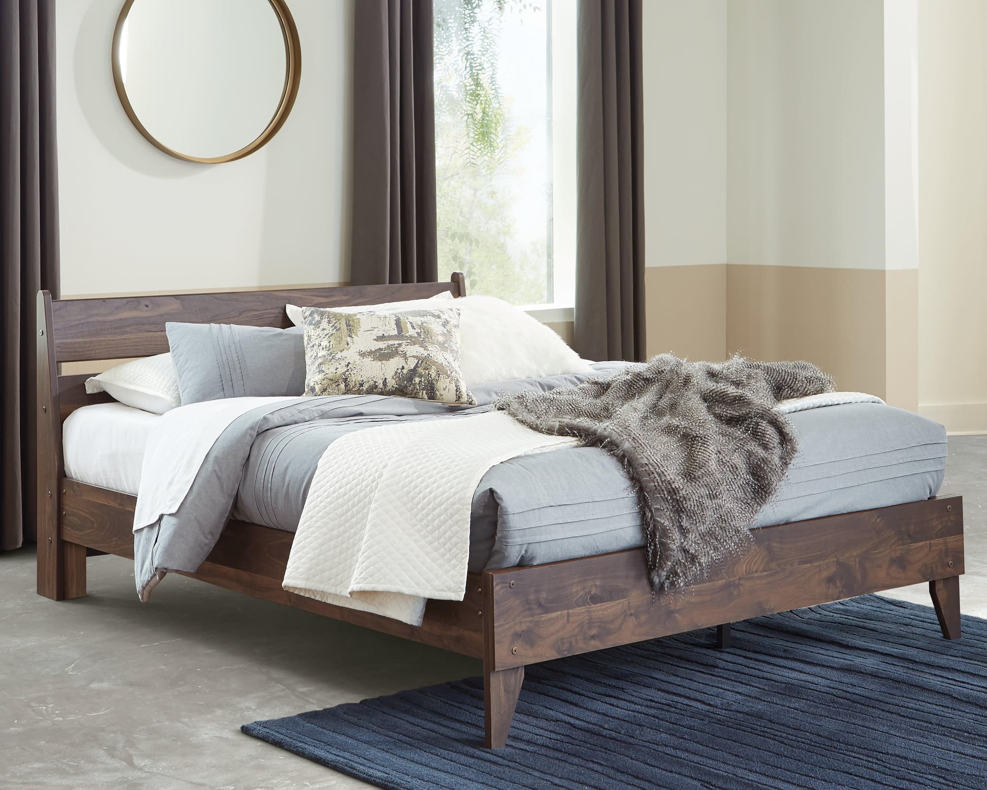Calverson Mocha Full Panel Platform Bed - Image 1