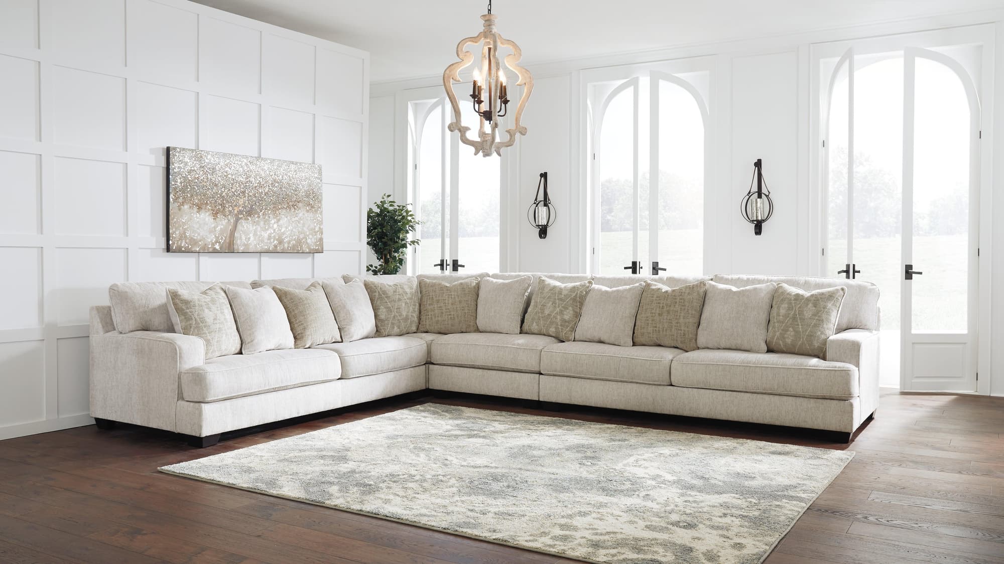 Rawcliffe Parchment Chenille 4-Piece Sectional - Image 1