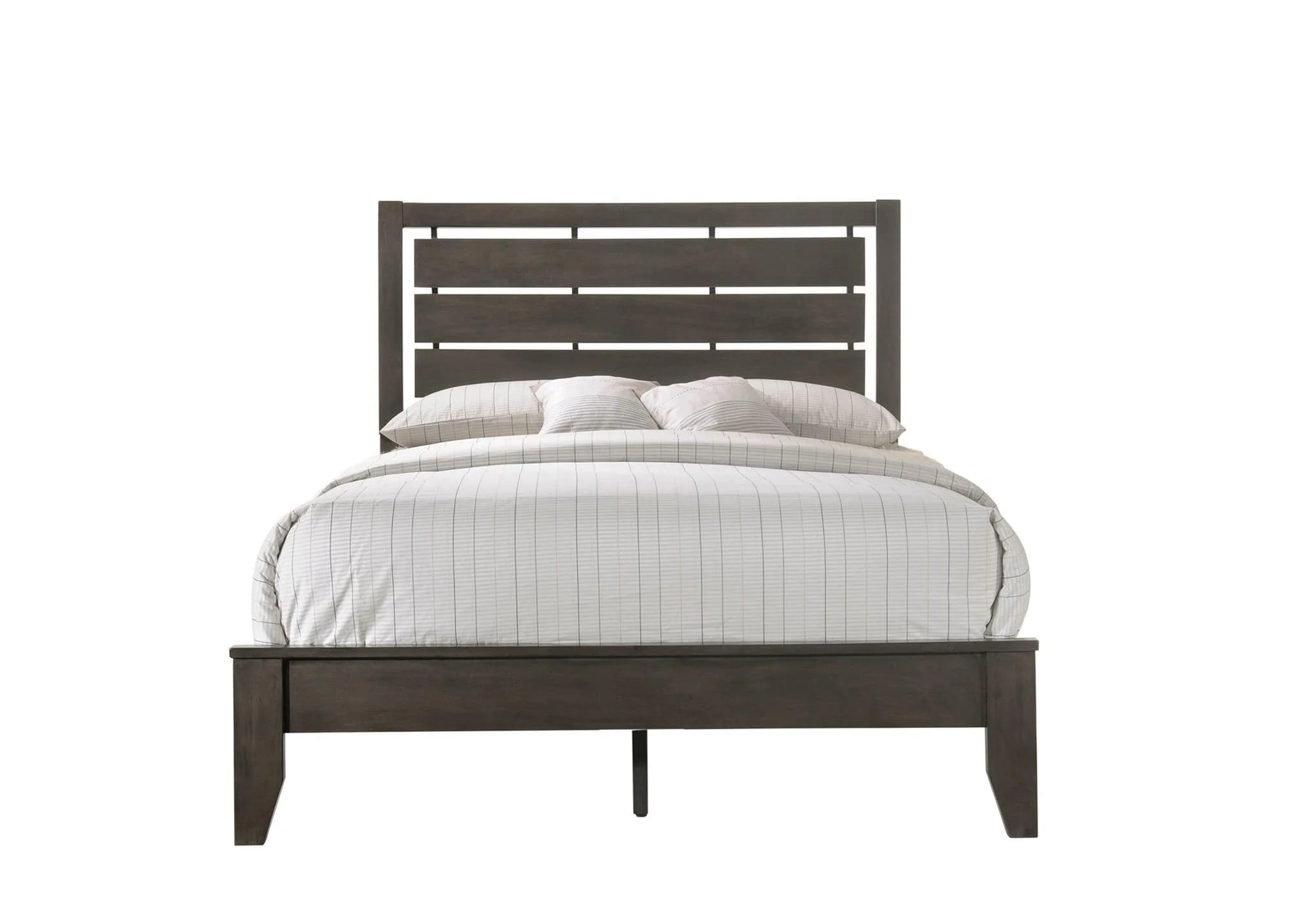 Evan Gray Upholstered Panel Full Bed - Image 1
