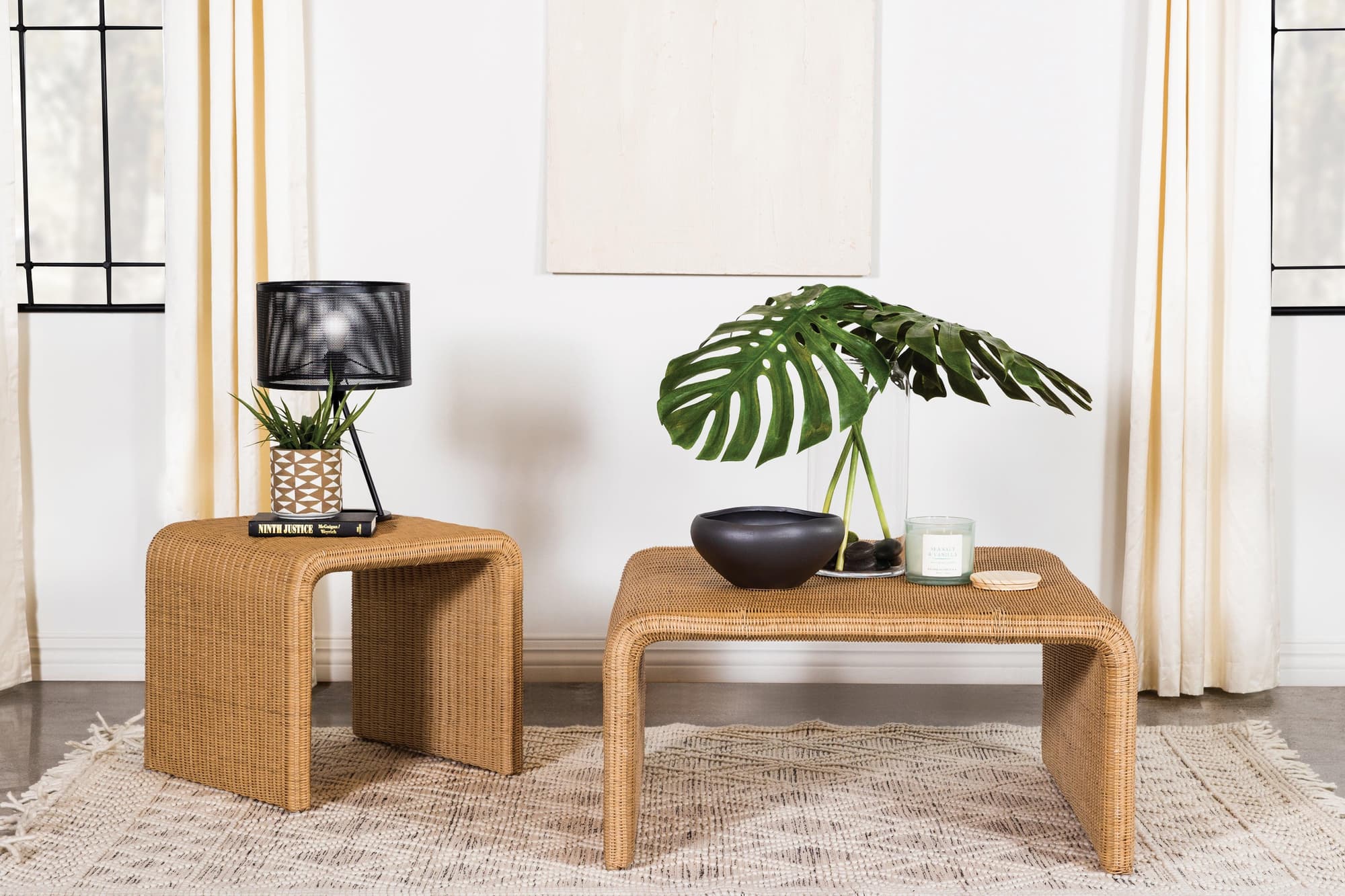 Juanita Square Rattan End Table Natural - Image 1