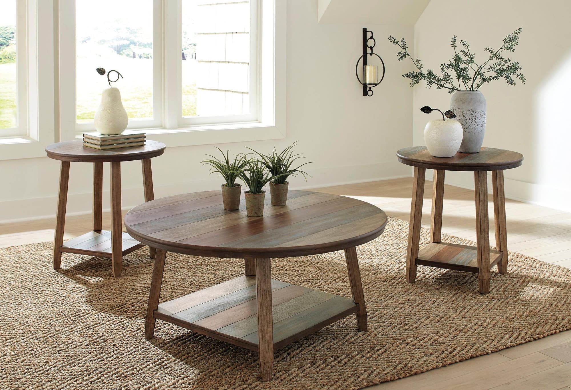 Multi-color Round Occasional Table Set - Image 1