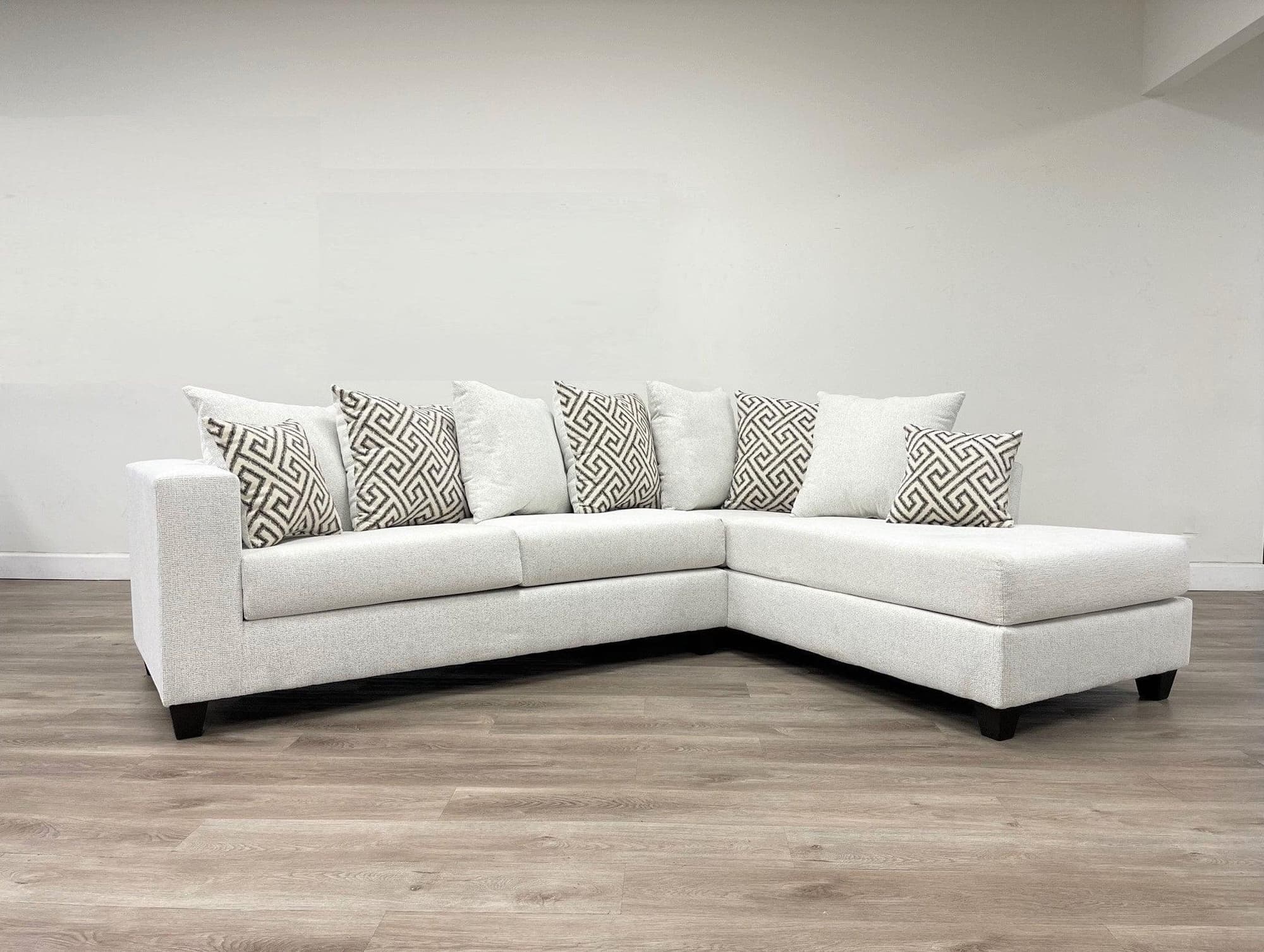 Monroe Stone Fabric Chenille Sectional - Image 1