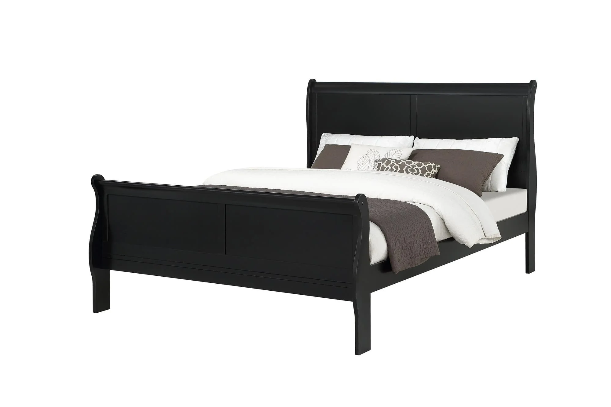 Louis Philip Black Sleigh Twin Bed - Image 1