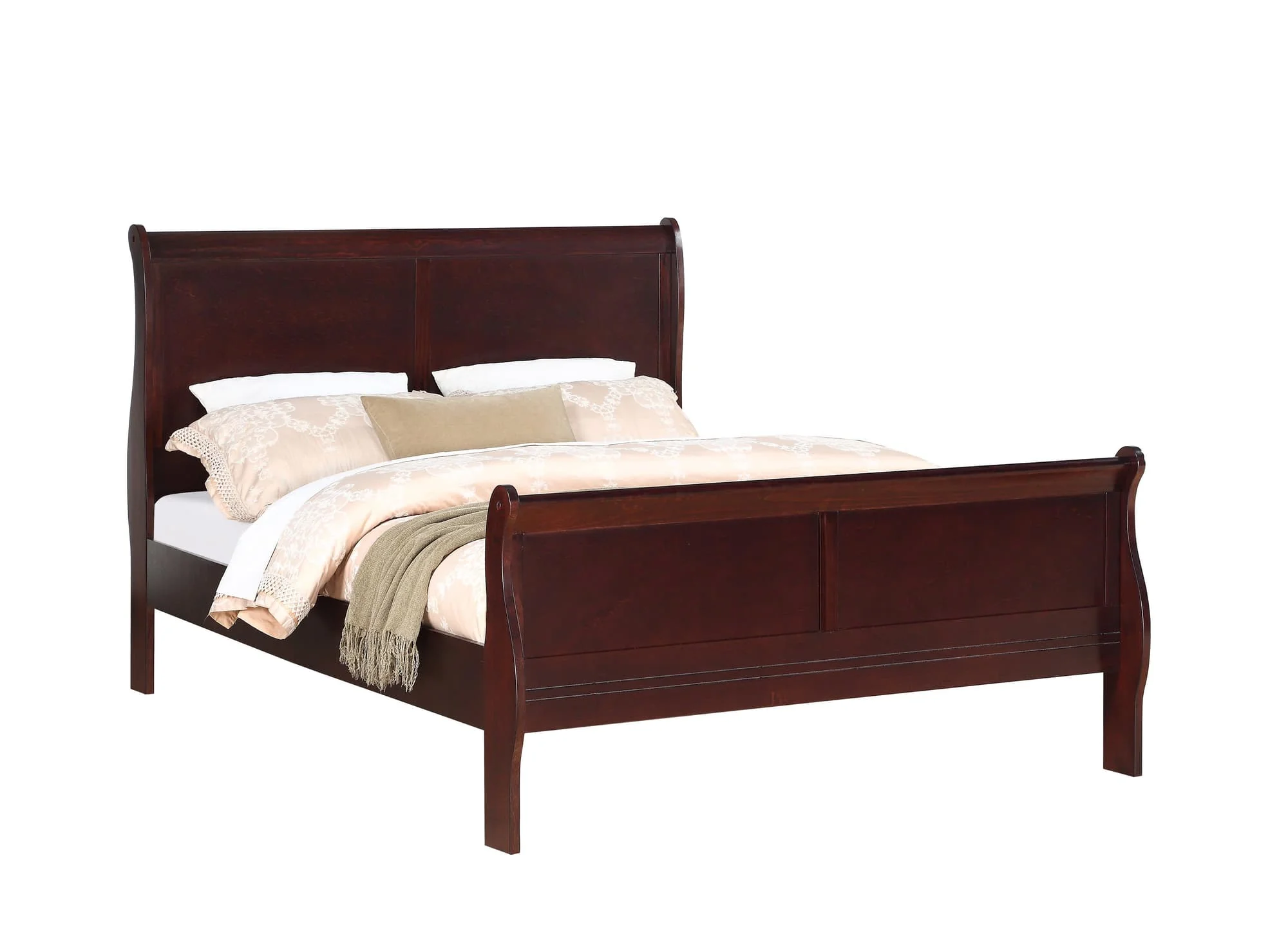 Louis Philip Cherry Sleigh Twin Bed - Image 1