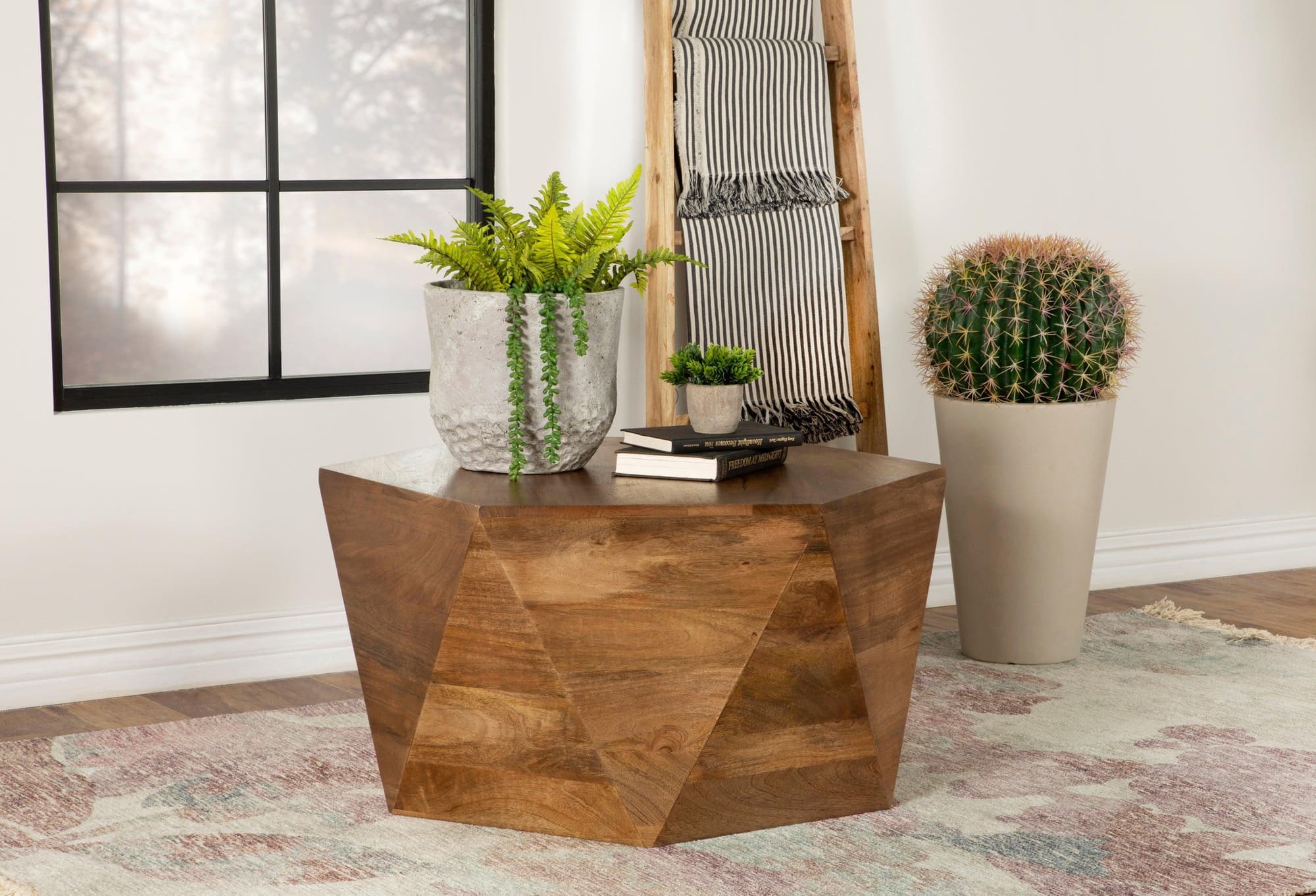 Zalika Hexagonal Coffee Table Natural - Image 1