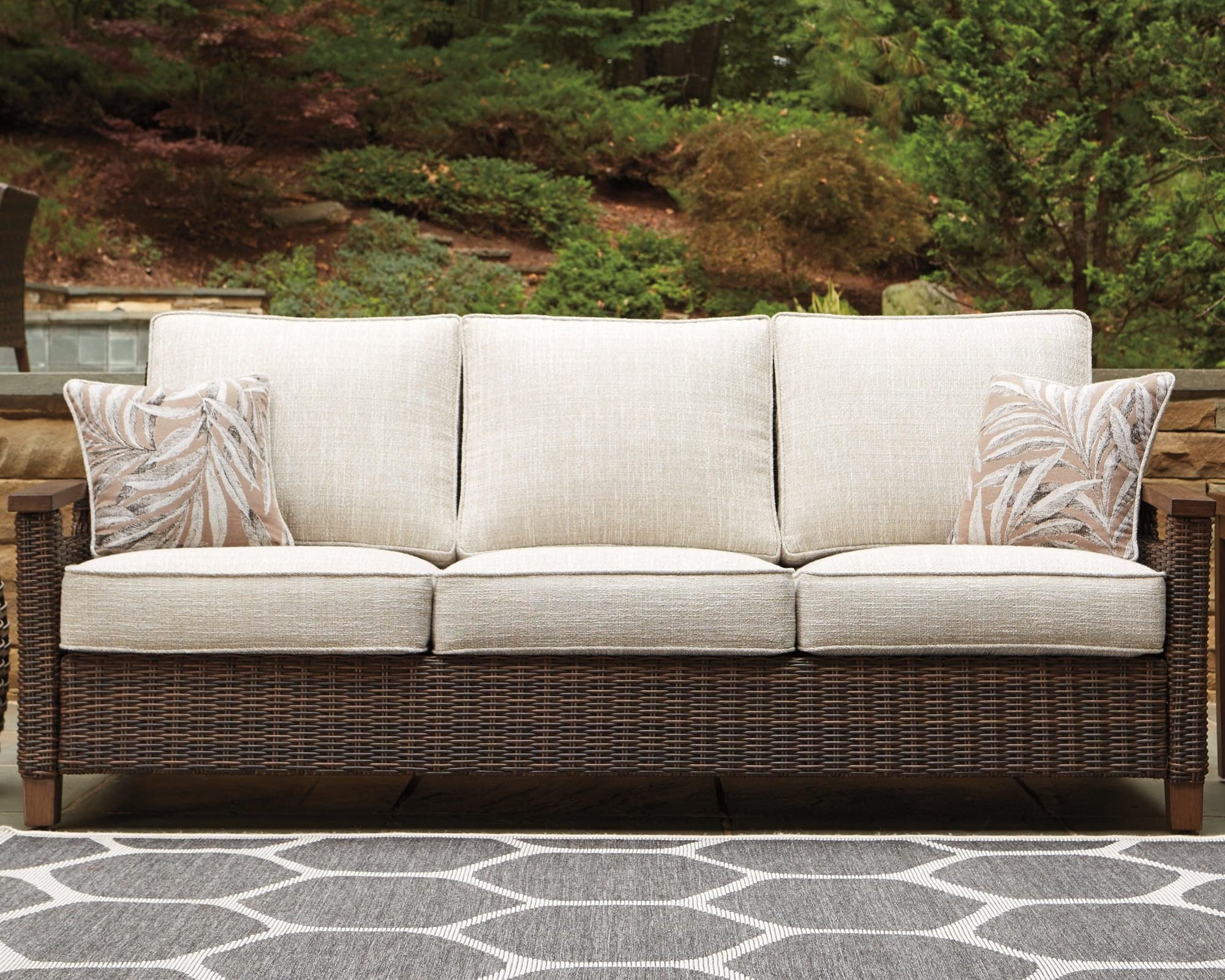 Paradise Trail Medium Brown Sofa With Cushion - Image 1