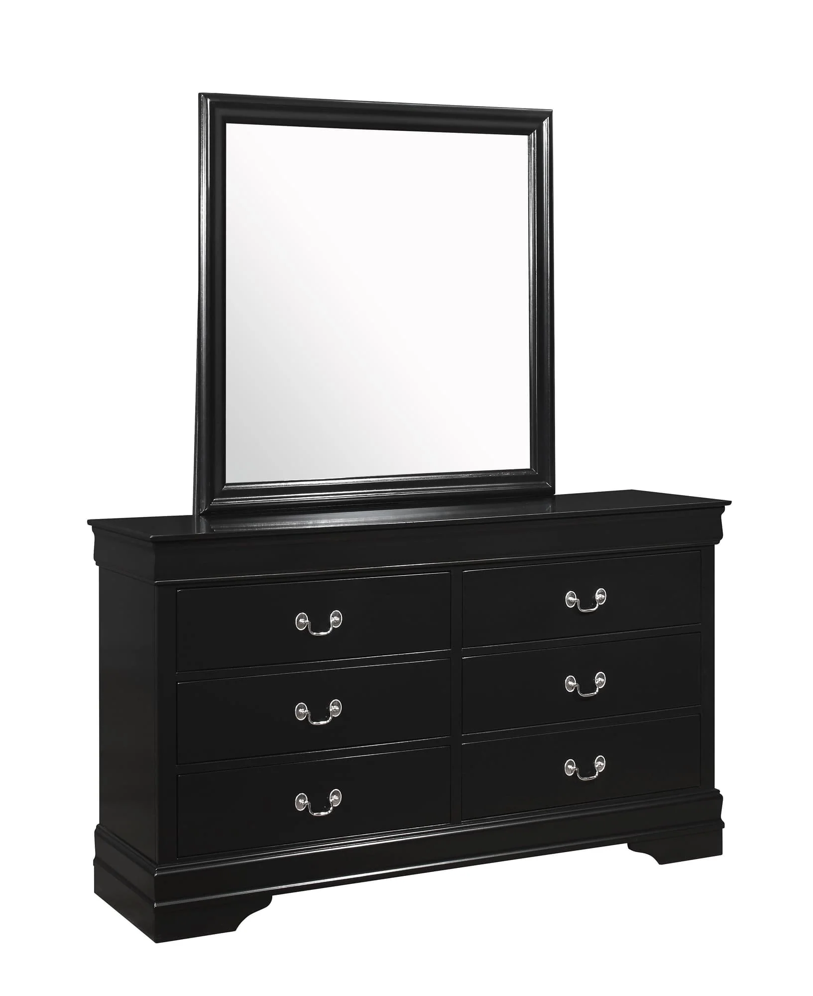 Louis Philip 6 D Dresser Black Casual Nickel 6 Drawers - Image 1