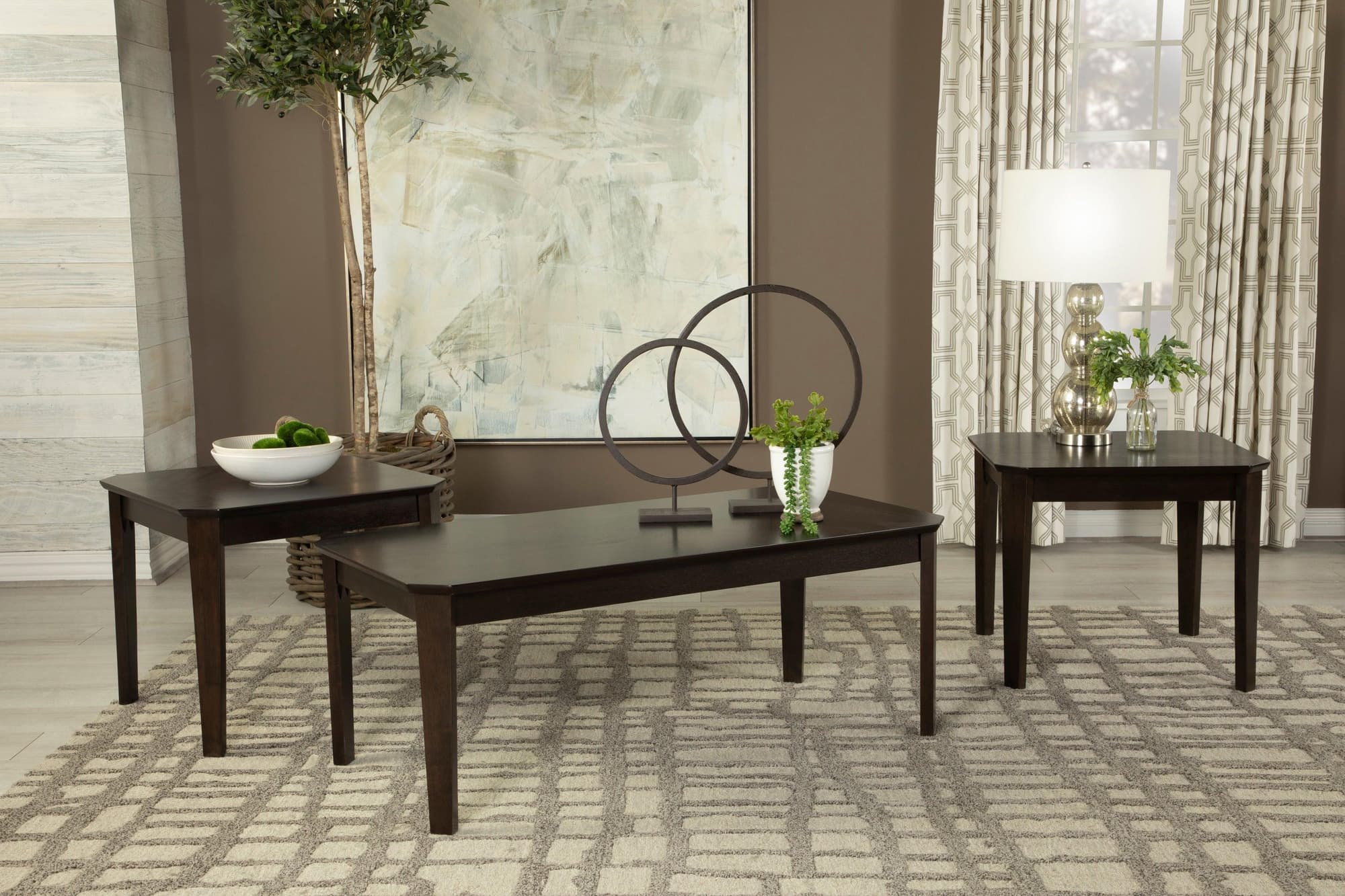 Amaro 3-Piece Occasional Set Dark Brown