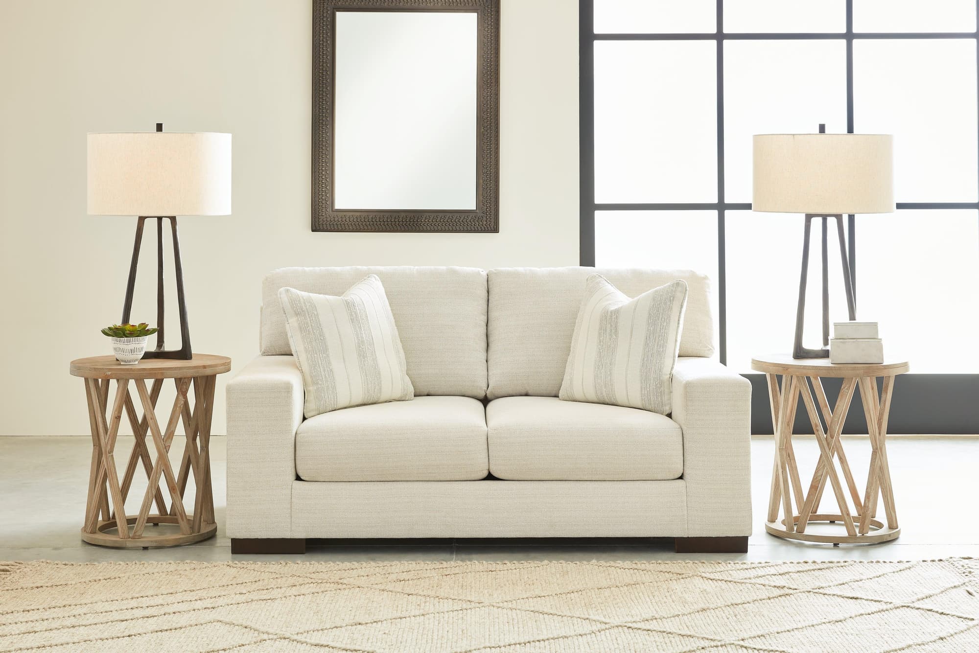 Maggie Birch Chenille Loveseat - Image 1