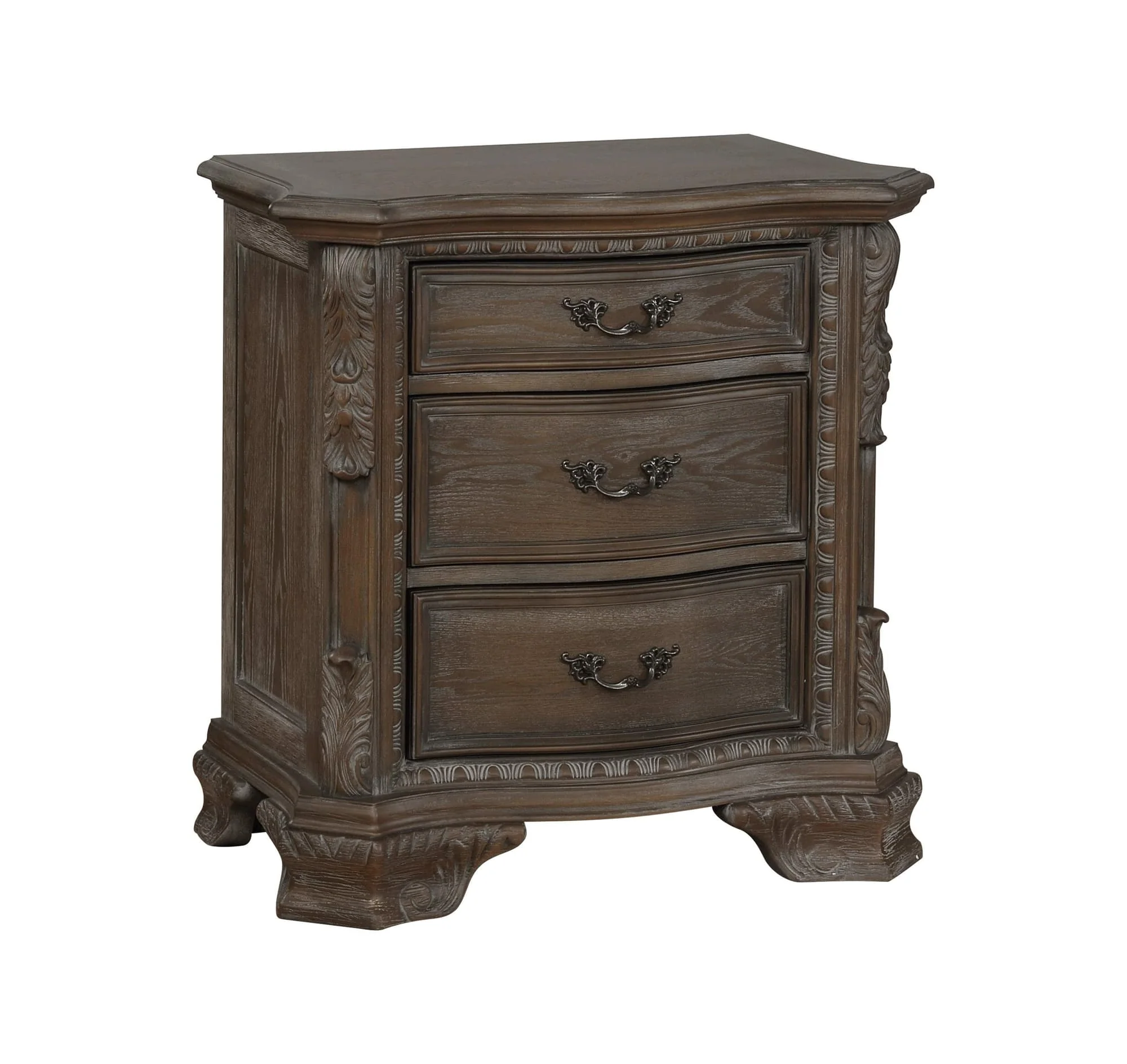 Sheffield Nightstand Antique Gray 3 Drawers - Image 1