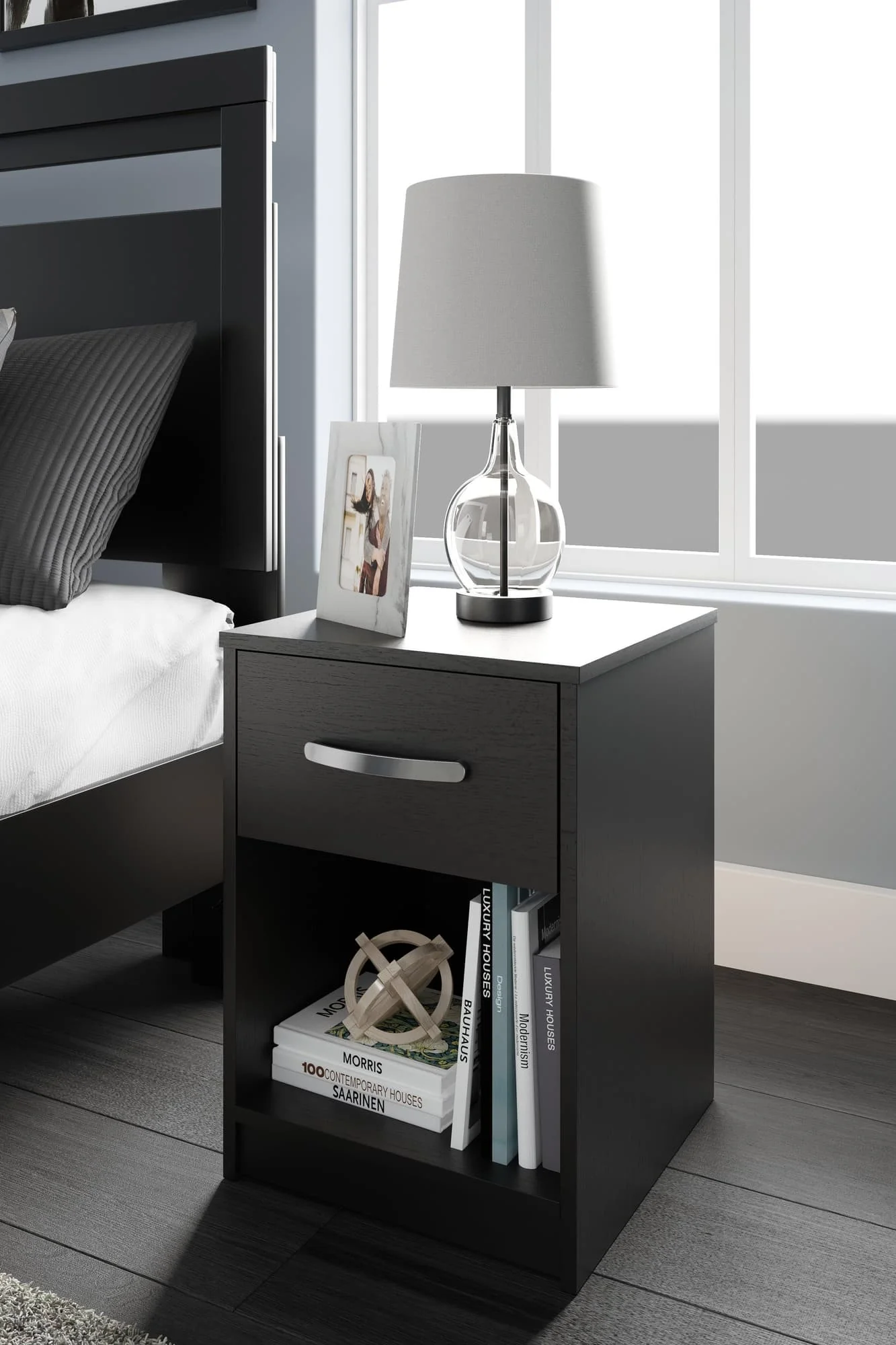 Finch Black Nightstand - Image 1