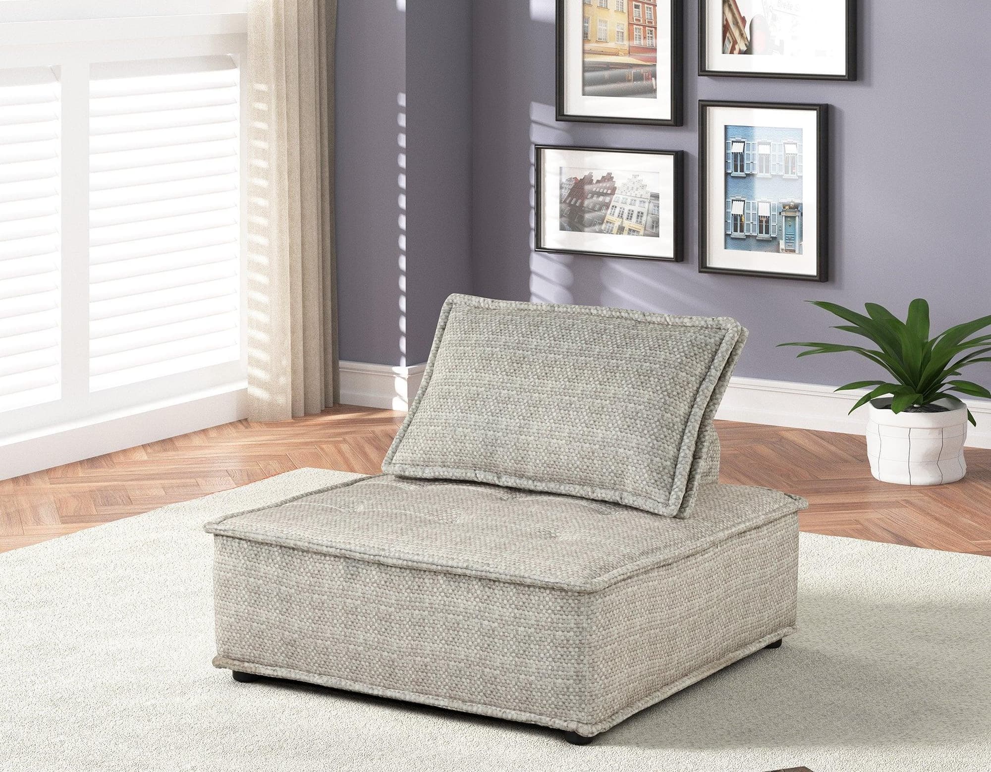 Bales Happy Beige Armless Modular Accent Chair