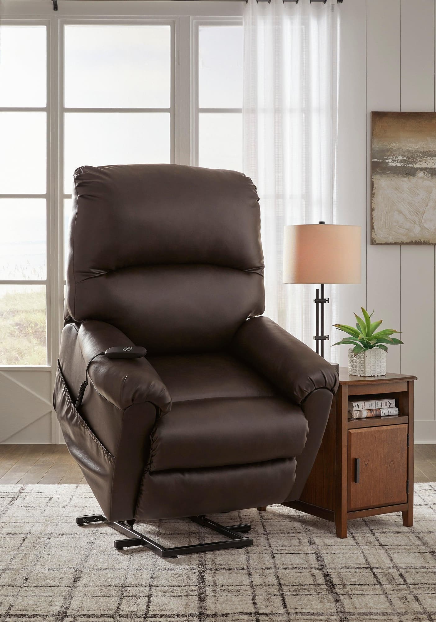 Shadowboxer Chocolate Power Lift Recliner - Image 1