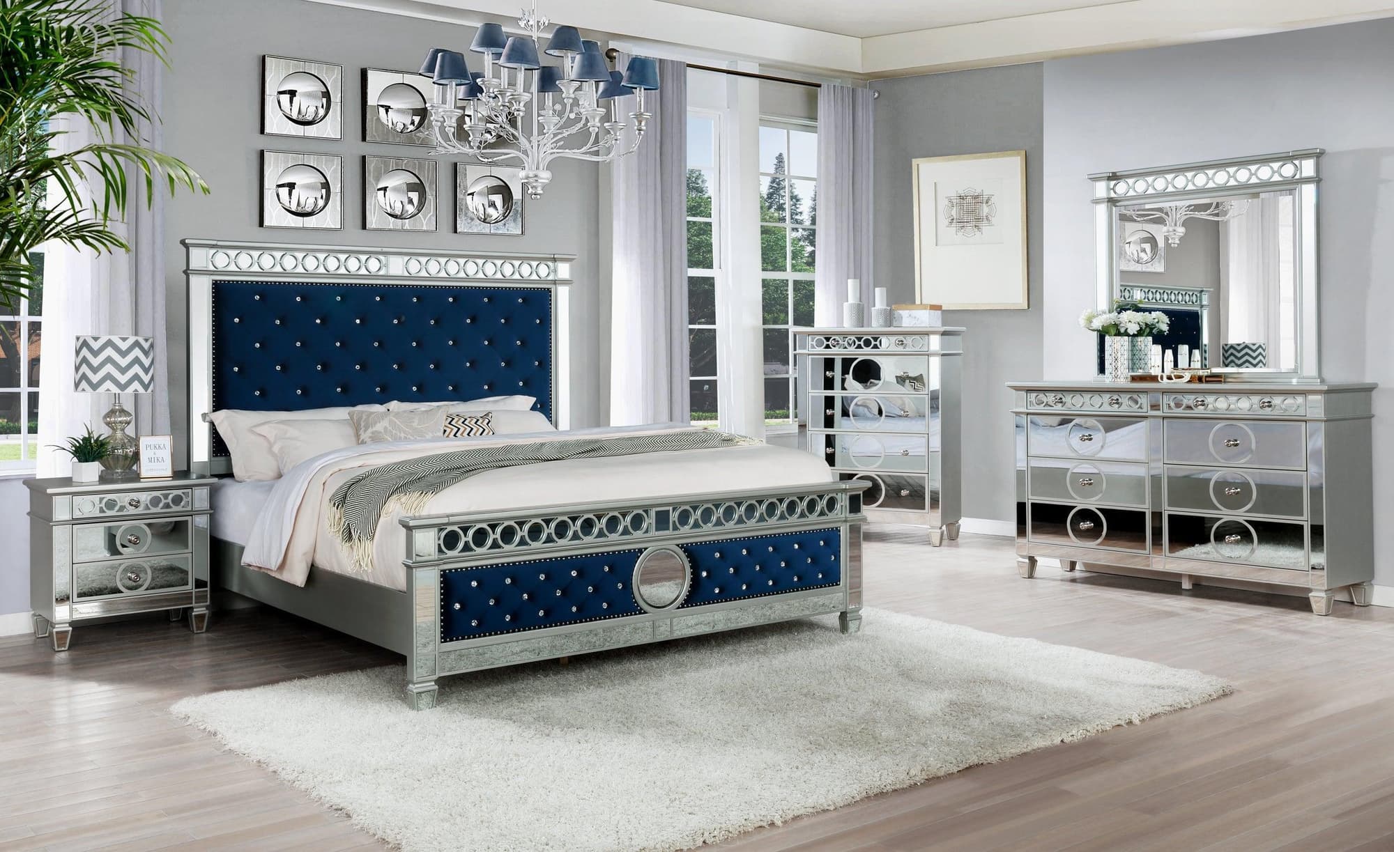 James Silver Panel Bedroom Set - Image 1