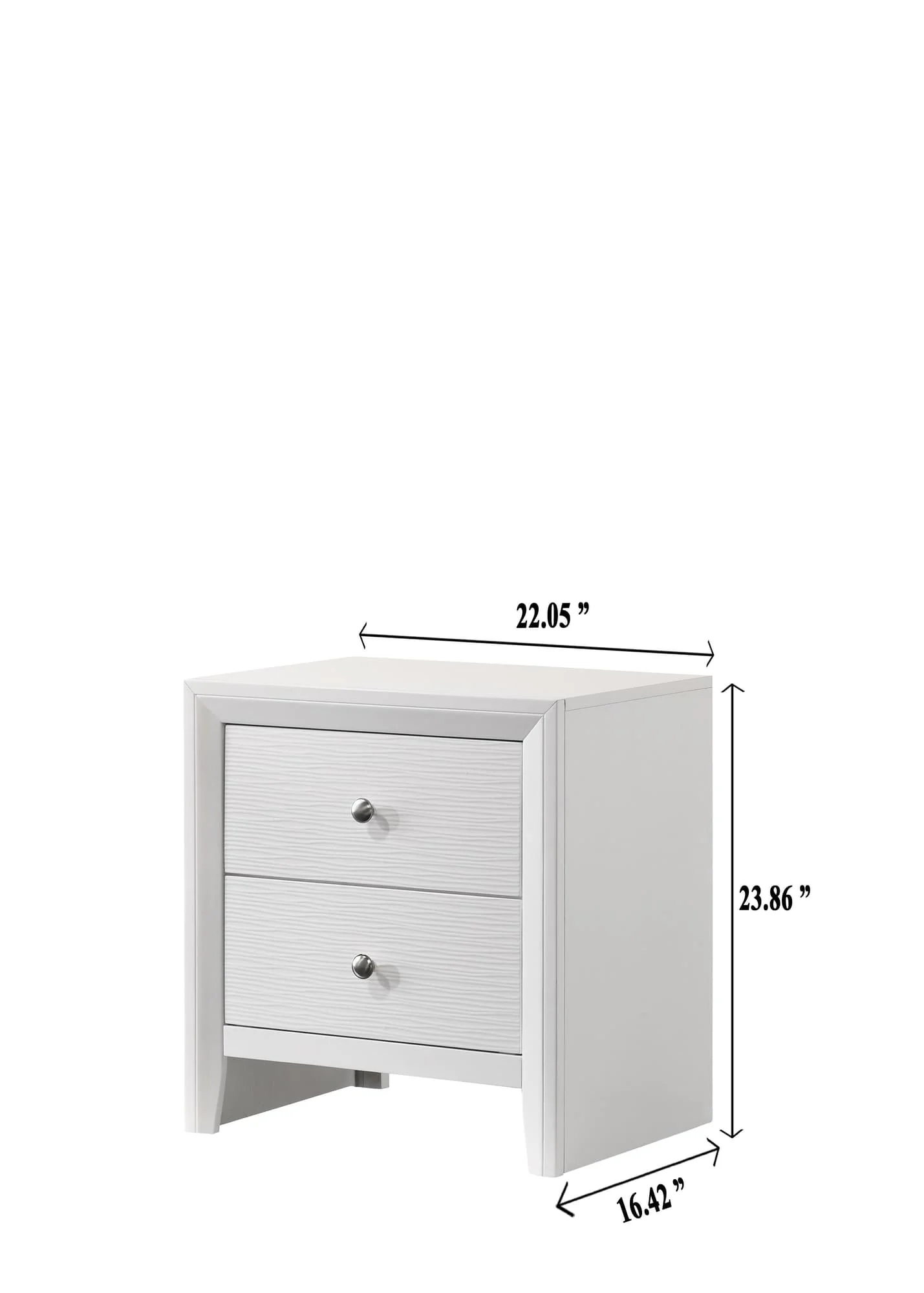 Evan Nightstand White 2 Drawers - Image 1