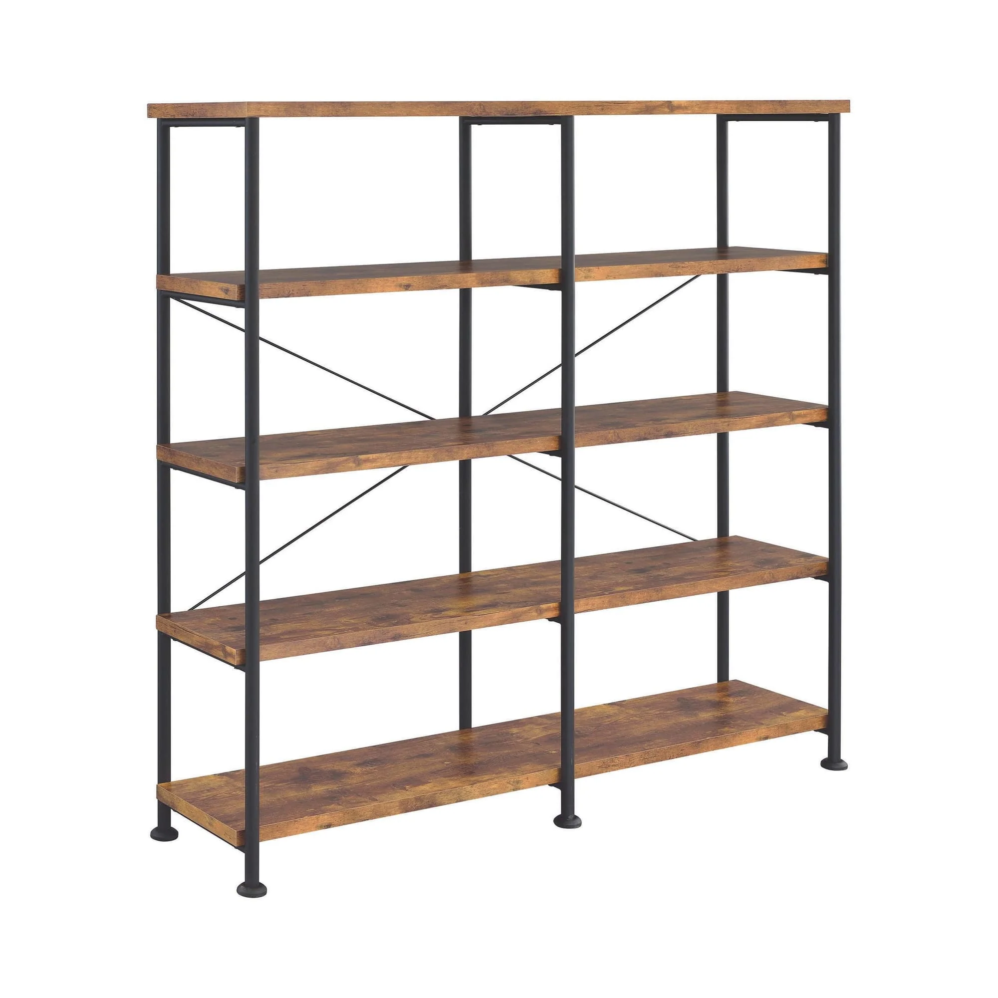 Analiese 4 Shelf Open Bookcase Antique Nutmeg