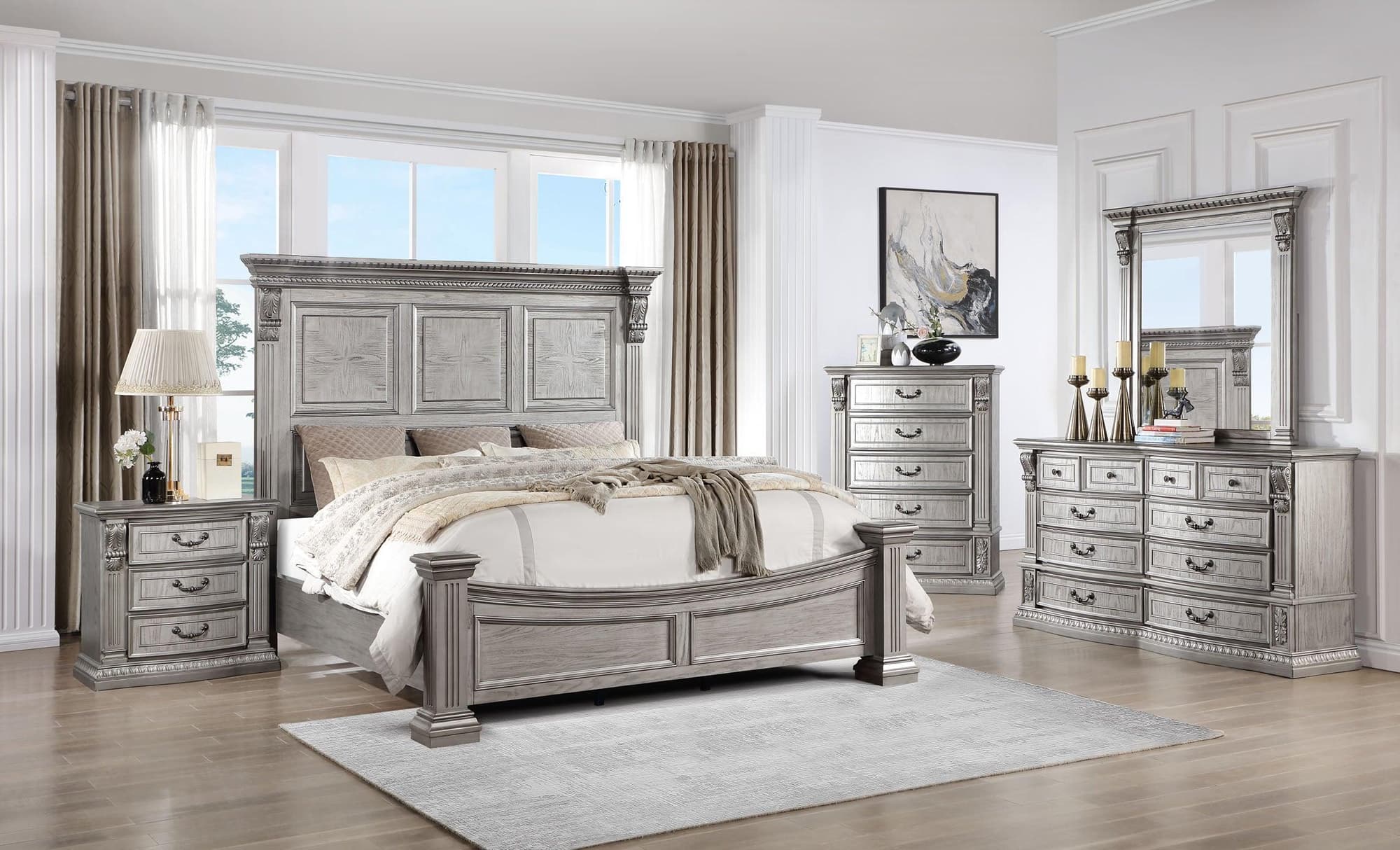 Sam Gray Panel Bedroom Set - Image 1