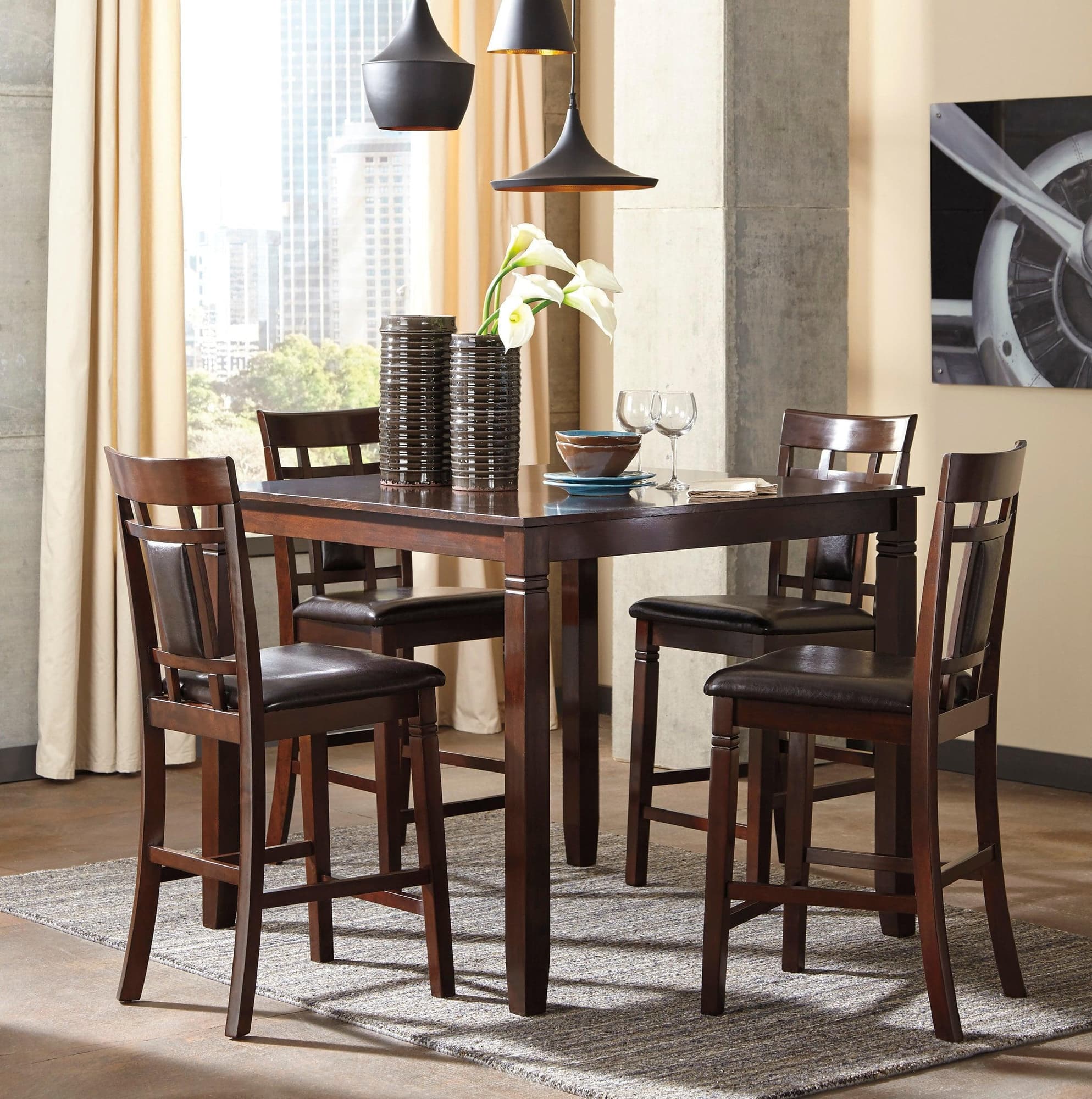 Diana Cappuccino Counter Height Set - Image 1