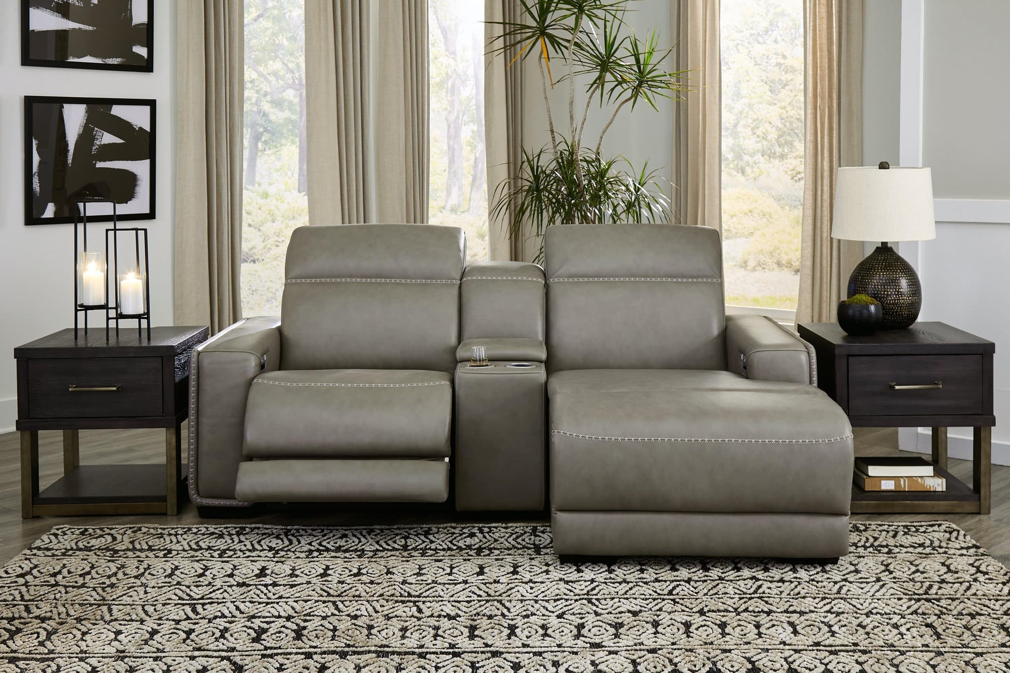 Correze Gray 3-Piece Power Reclining Sectional With Chaise - Image 1