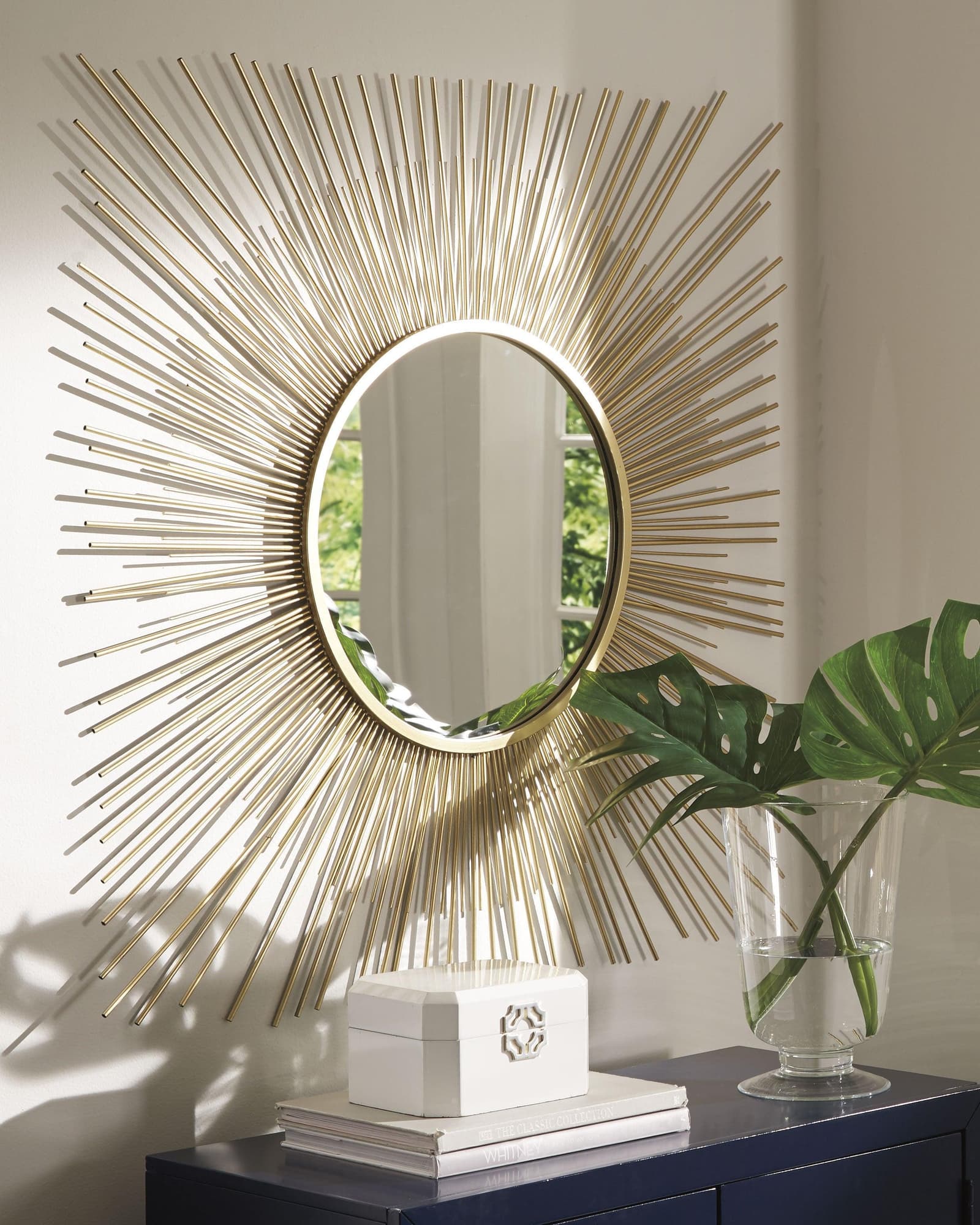 Elspeth Gold Finish Accent Mirror - Image 1