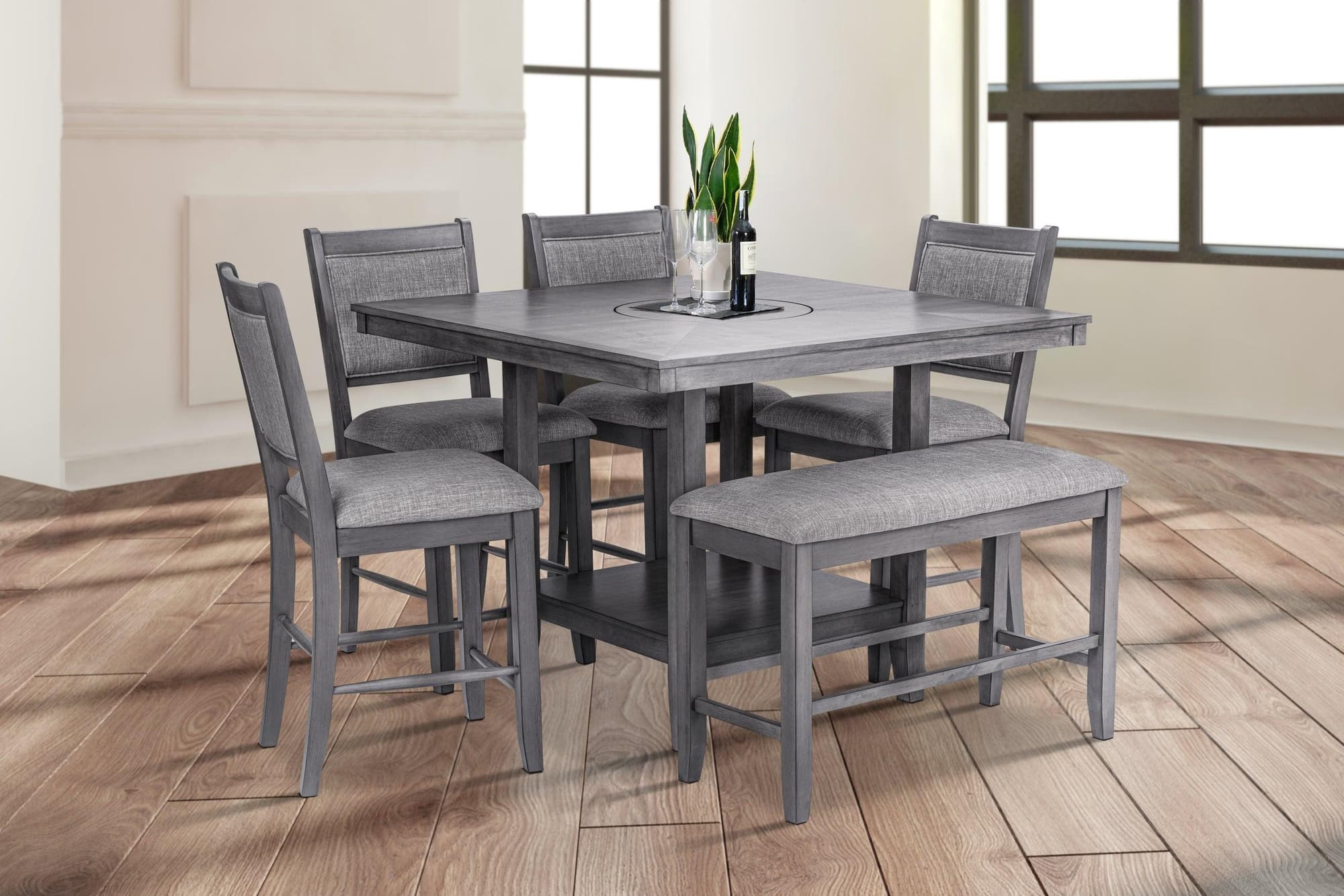 Dustin Gray Counter Height Set - Image 1