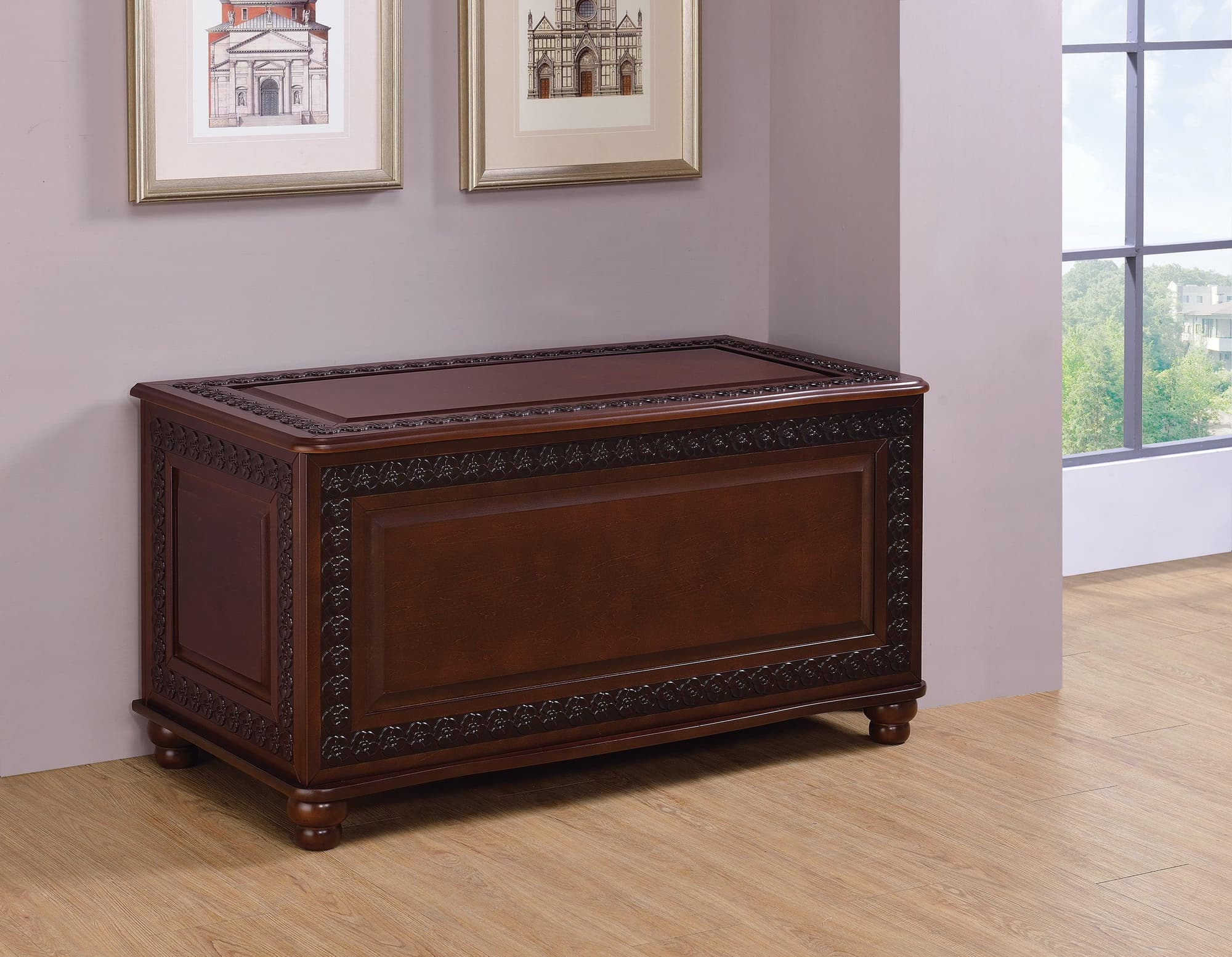Finlay Flip Open Storage Cedar Chest Deep Tobacco - Image 1