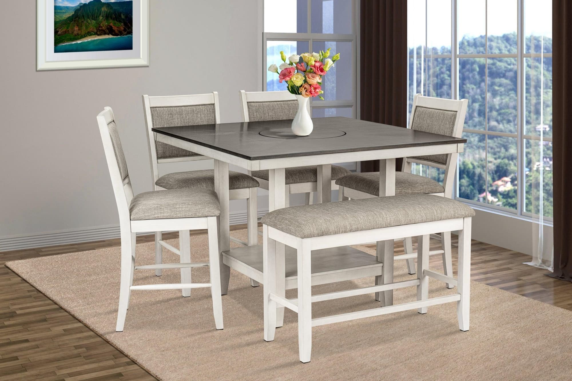 Diola Light Gray Counter Height Set - Image 1