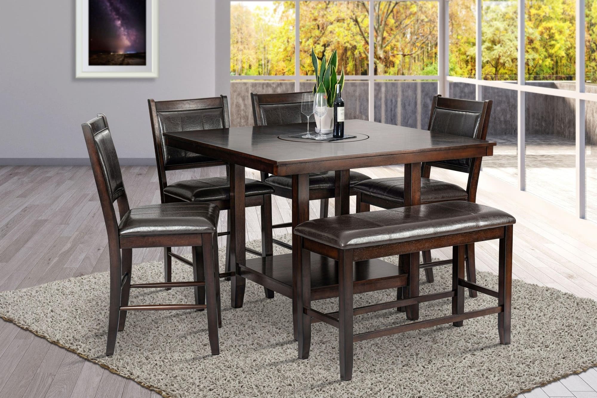 Dilan Cappuccino Counter Height Set - Image 1