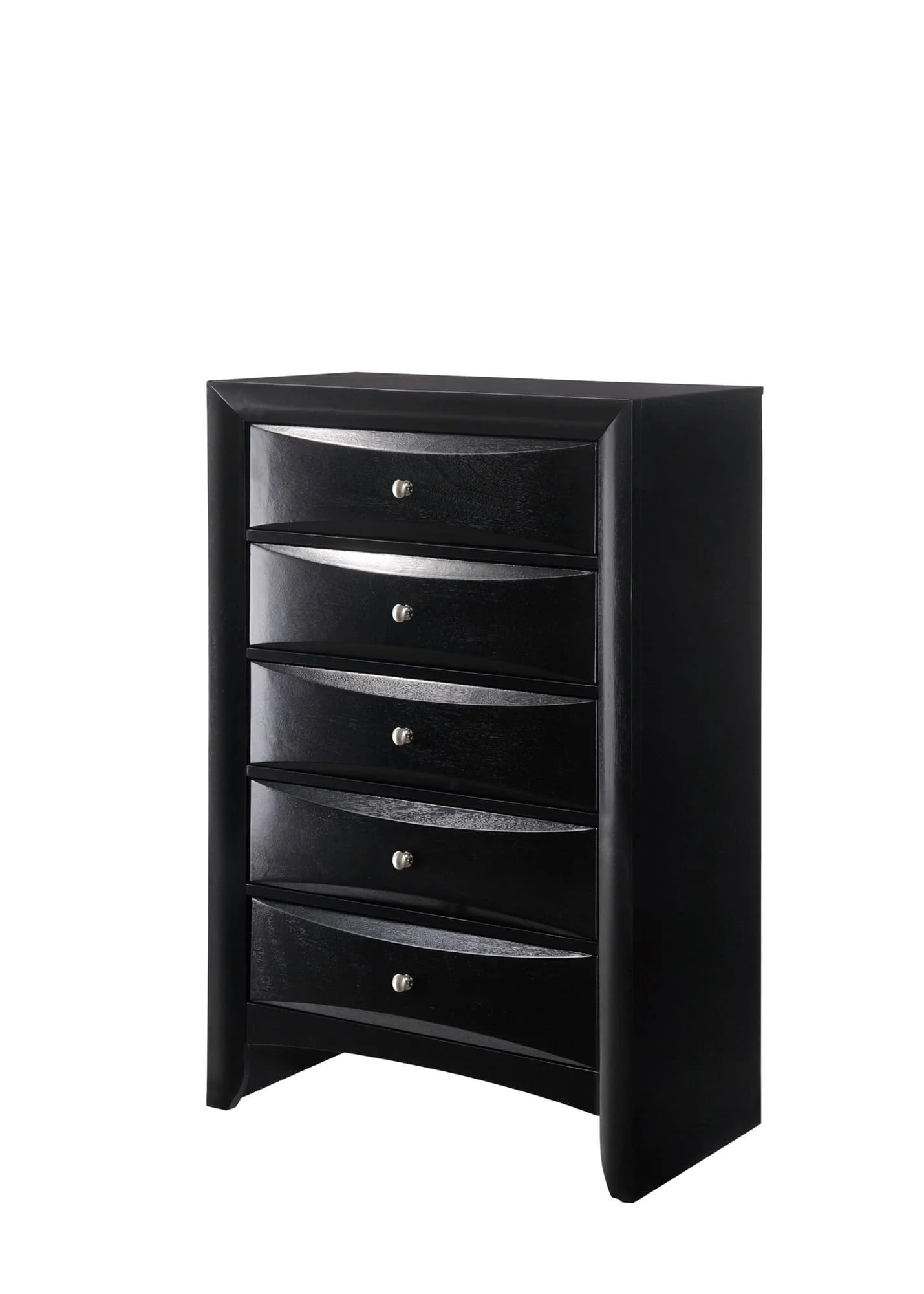 Black Emily Chest Silver 5 Drawers - Image 1
