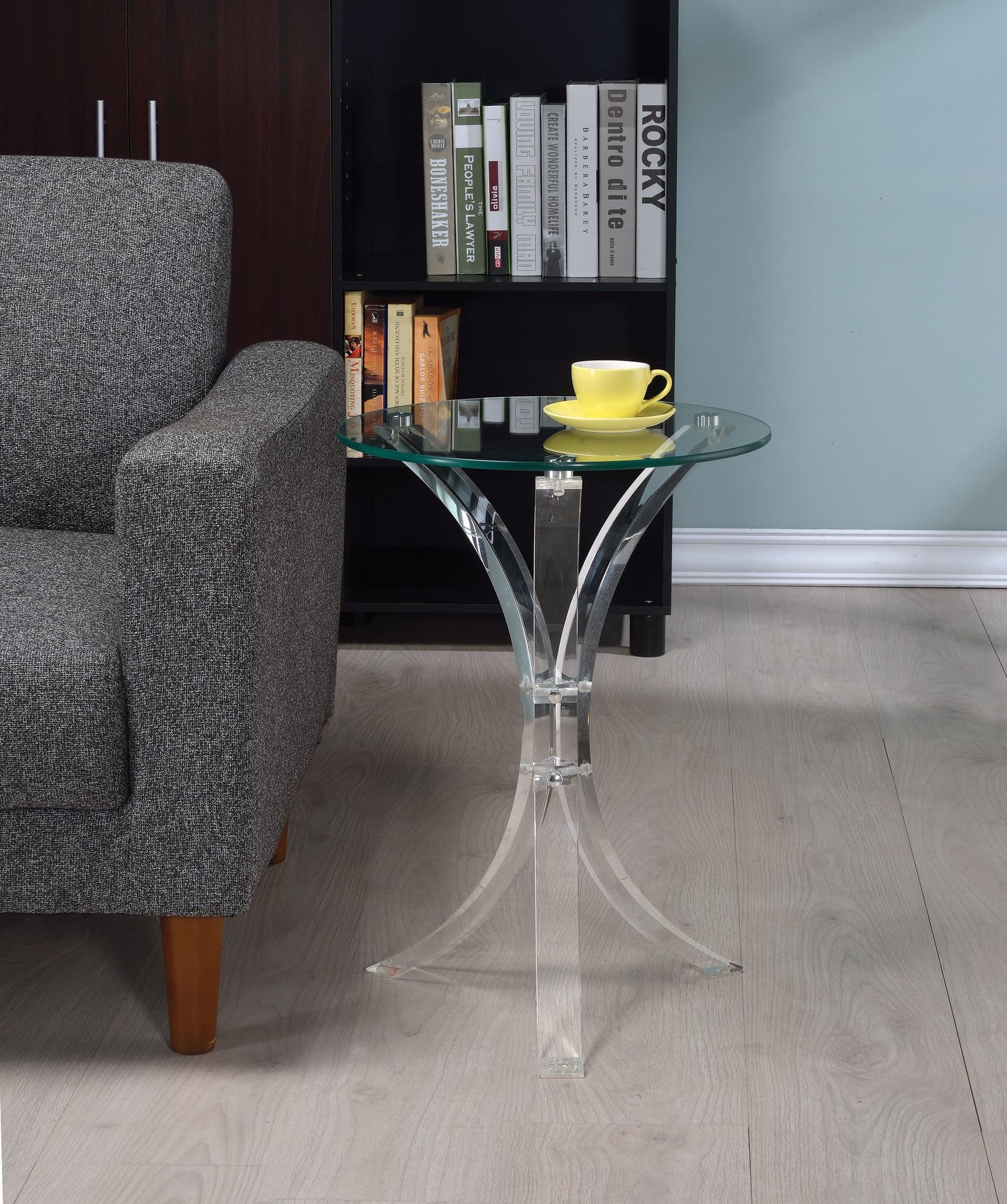 Emmett Round Accent Table Clear - Image 1