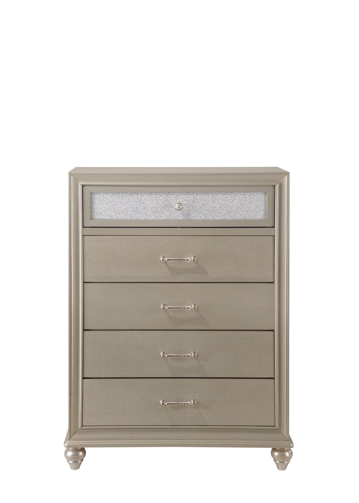 Lila Chest Champagne Faux 5 Drawers - Image 1