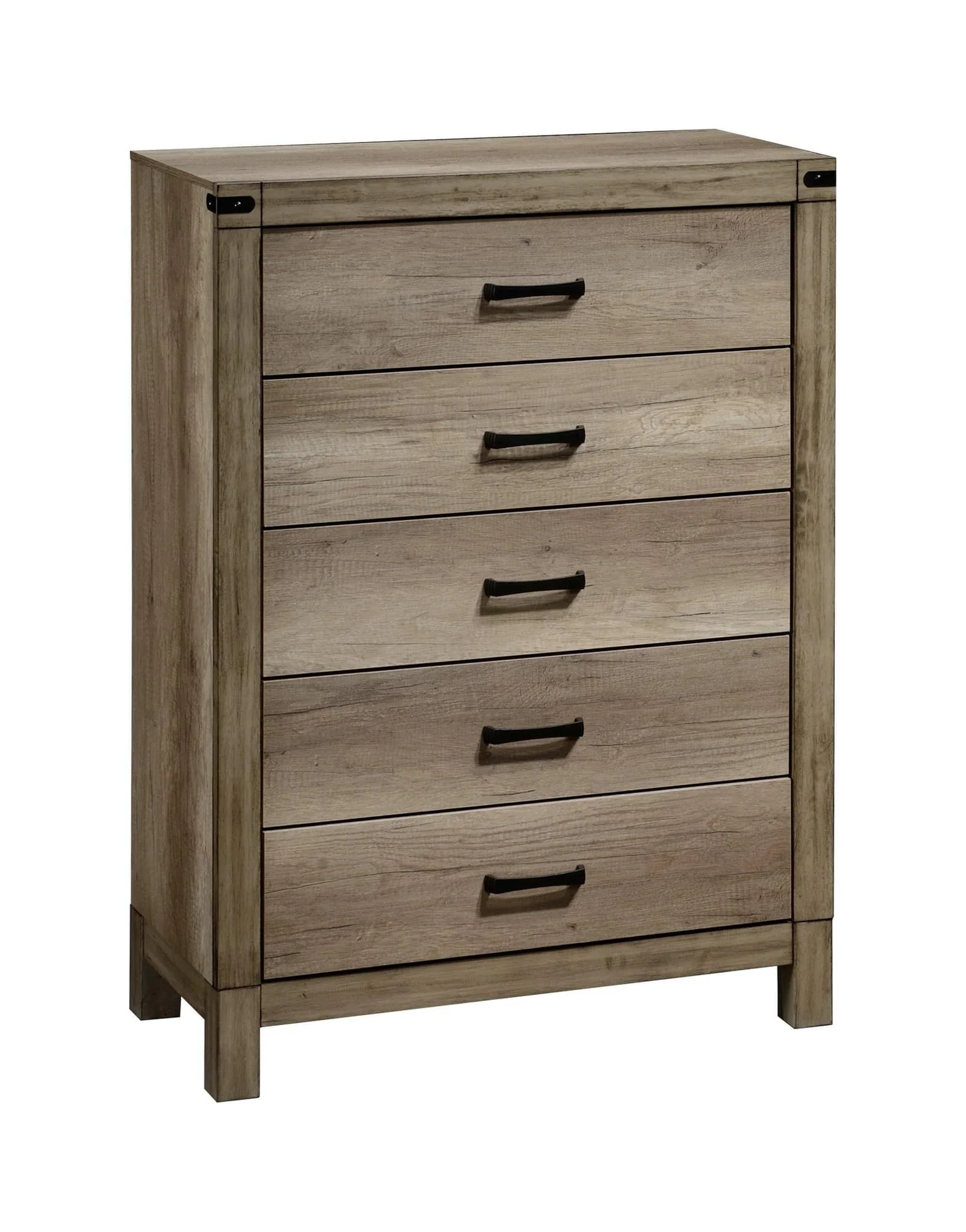 Matteo Chest Melamine Black 5 Drawers - Image 1