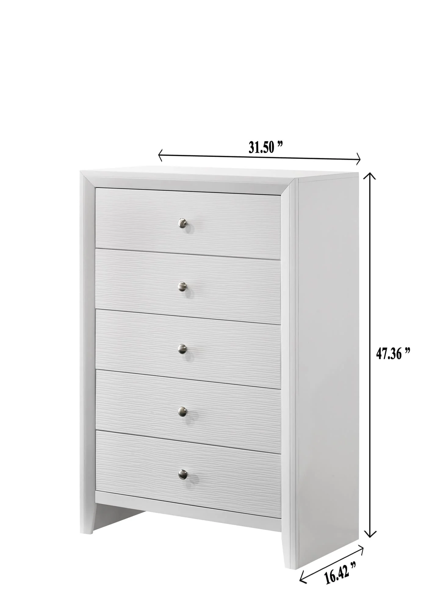 Evan Chest White Rope 5 Drawers - Image 1