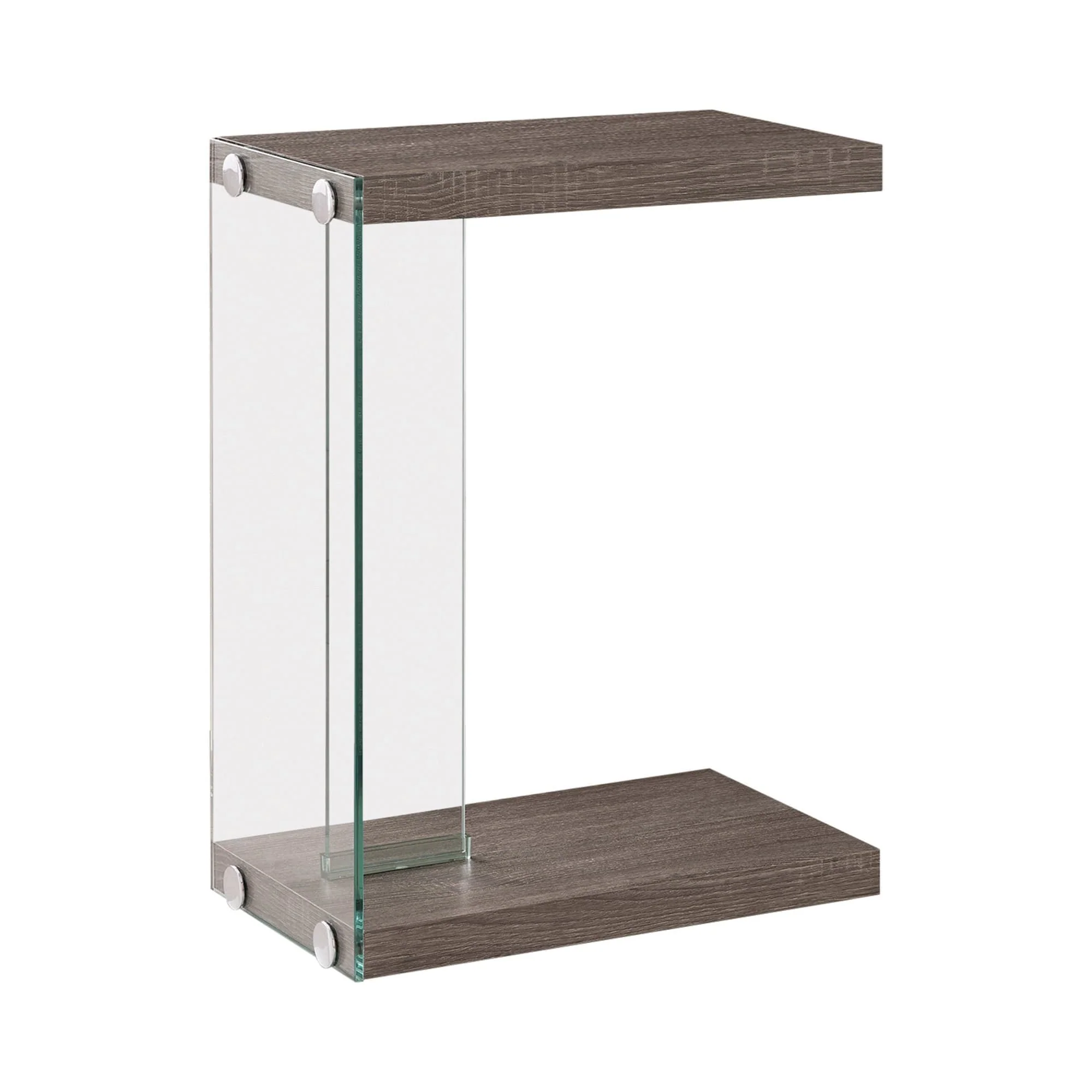 Alison Accent Table Weathered Gray Clear