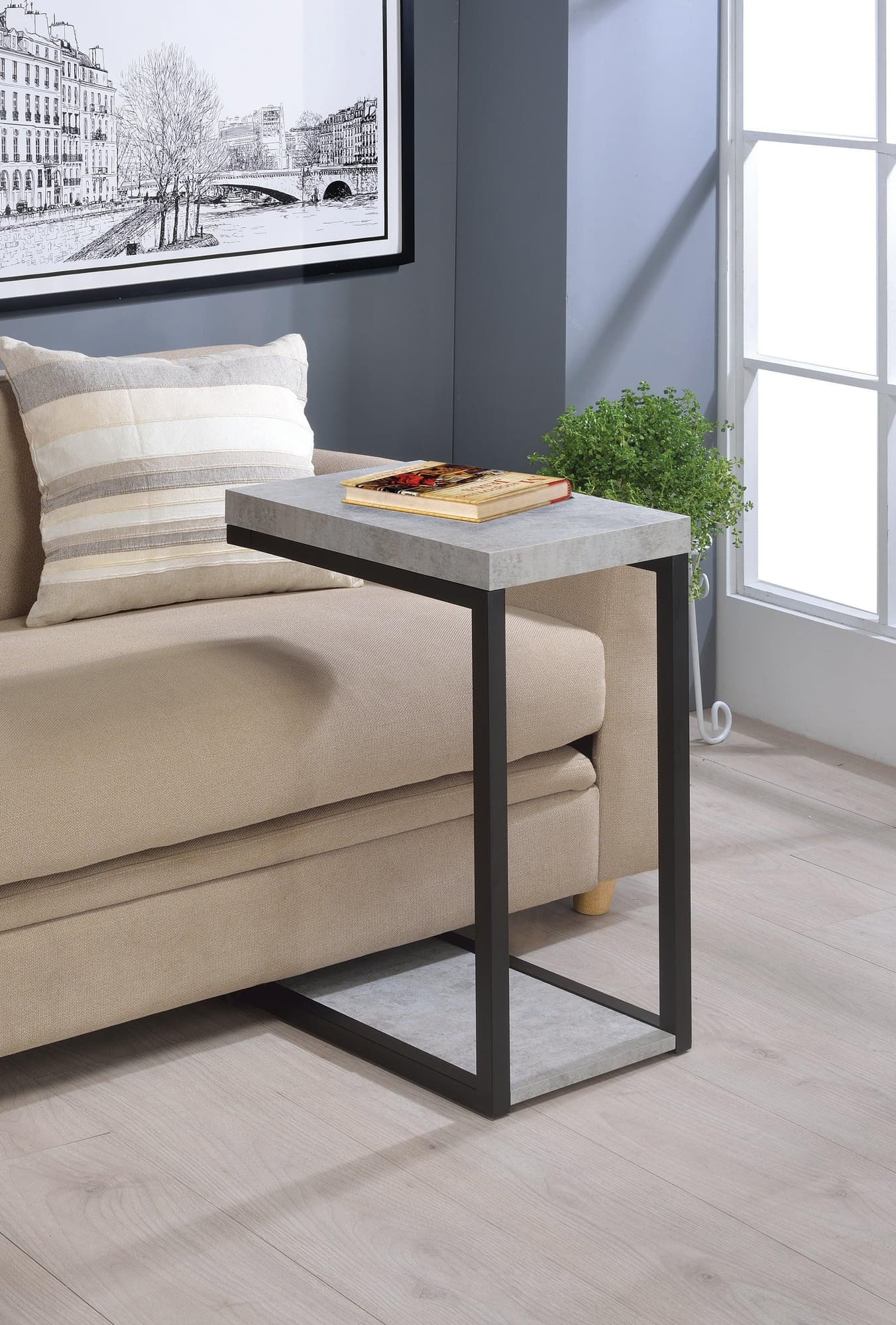 Beck Accent Table Cement Black