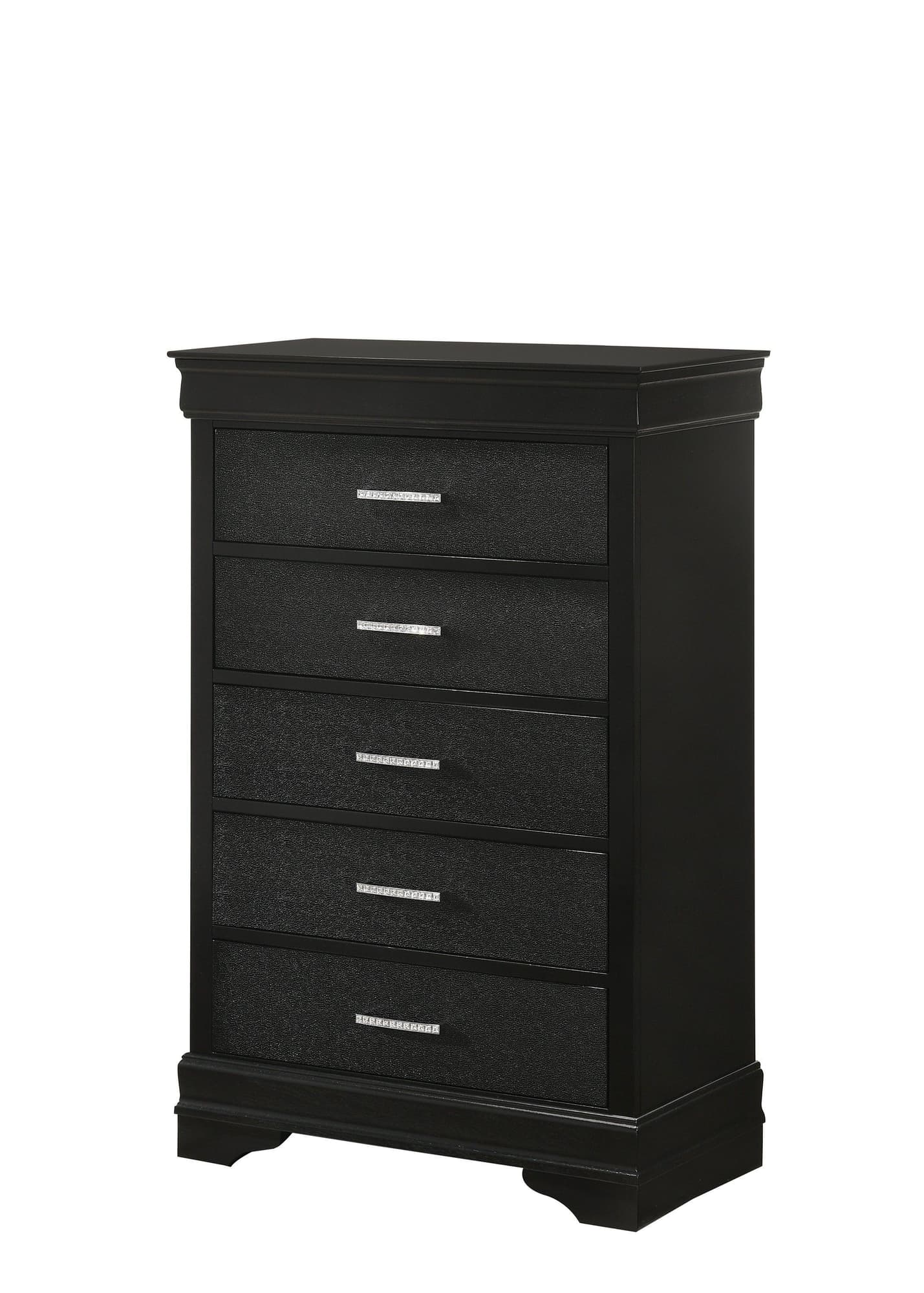 Amalia Chest Black Crystal 5 Drawers