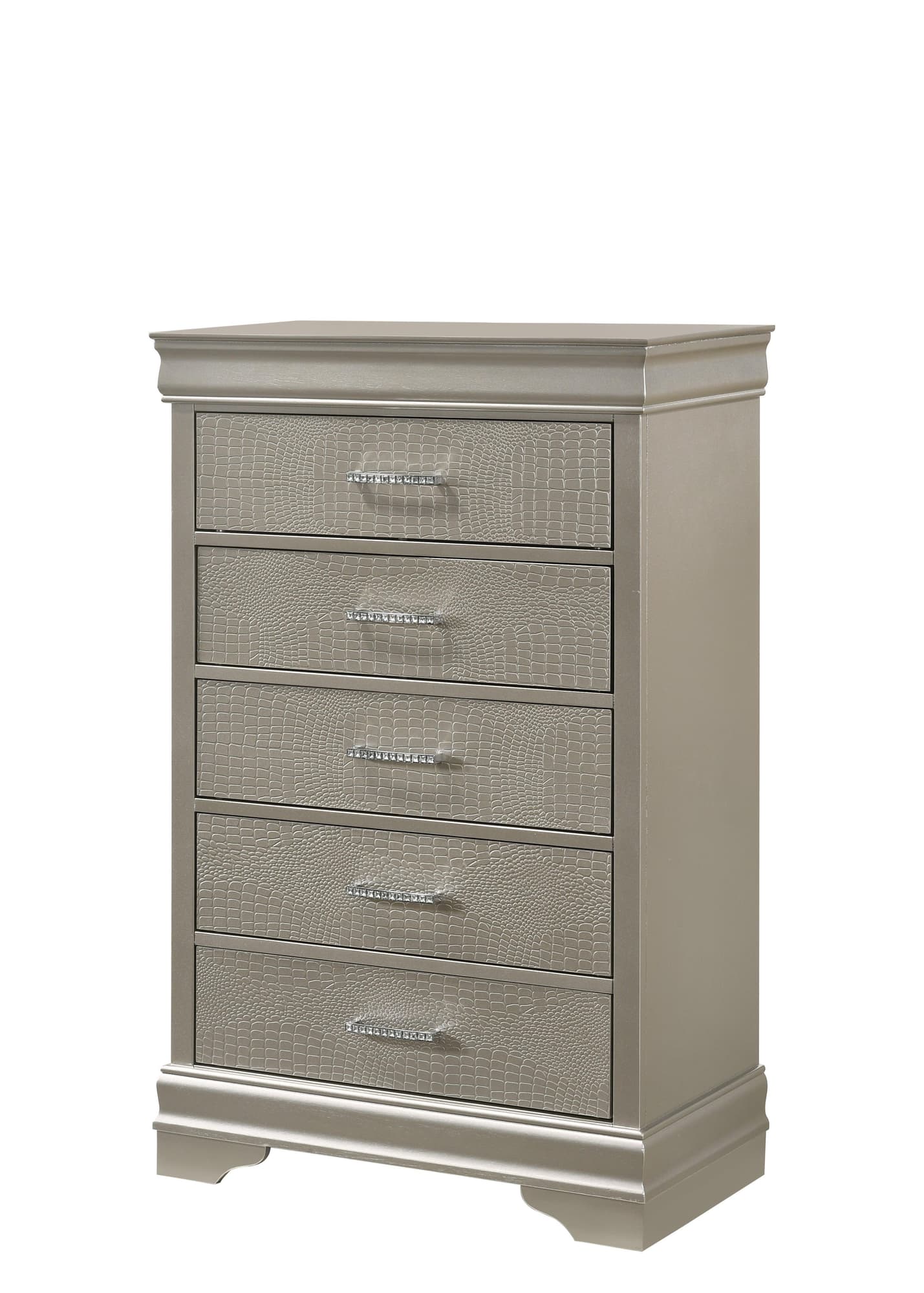 Amalia Chest Silver Crystal 5 Drawers